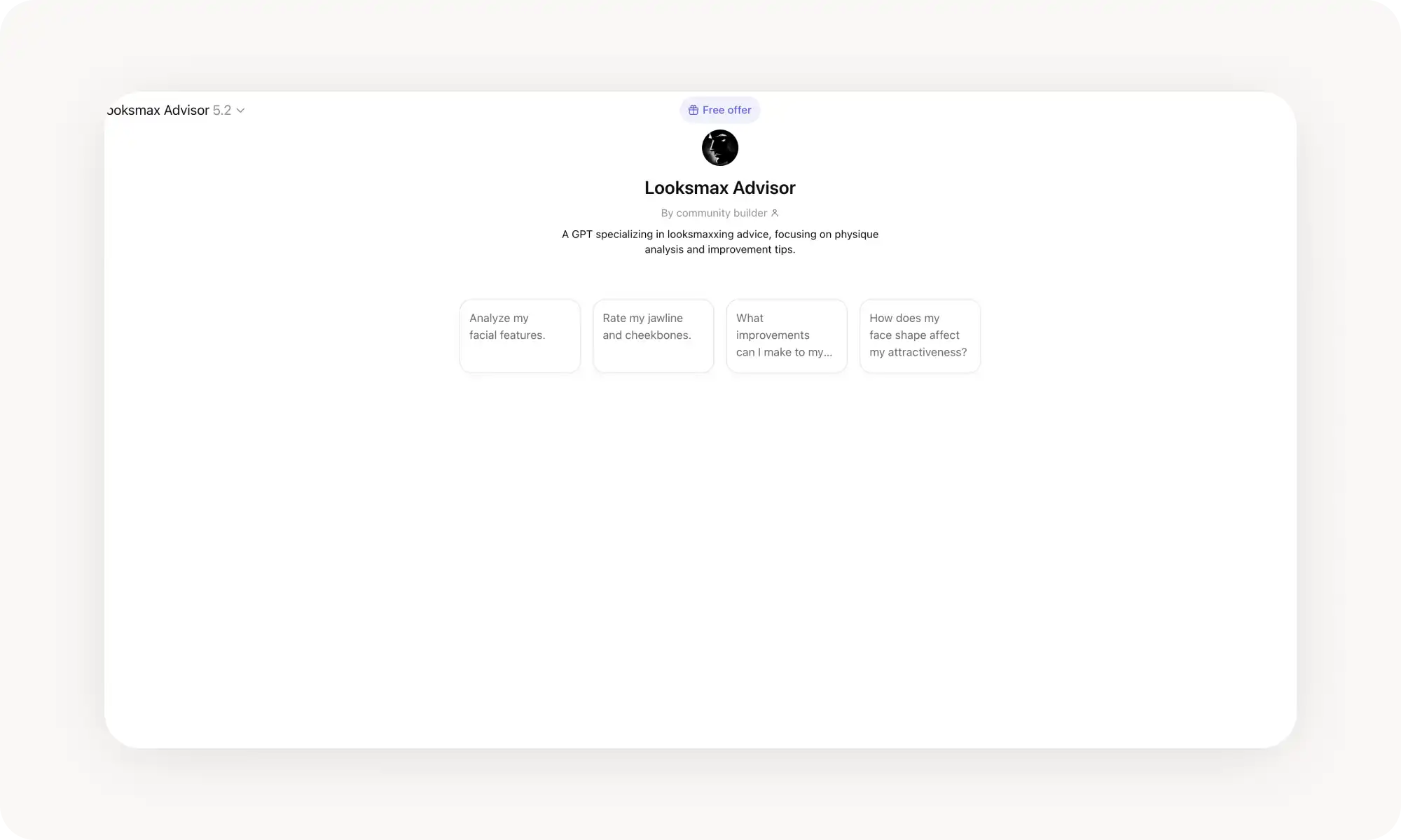 Looksmax advisor GPT glow up app