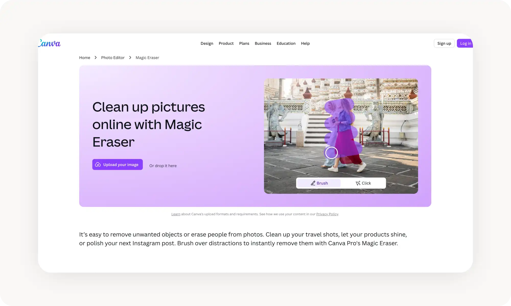 Canva Magic Erase AI photo object remover