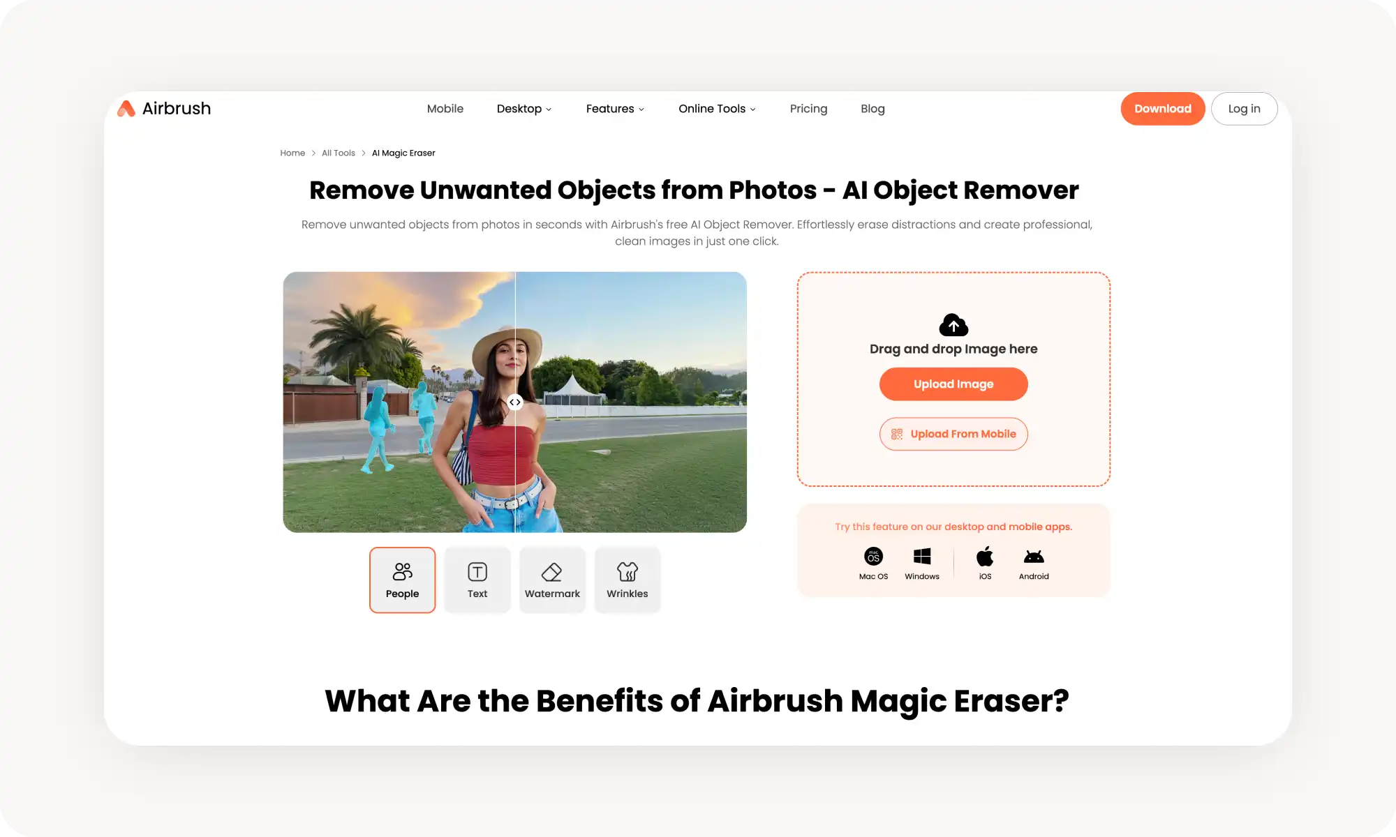 Airbrush AI photo object remover