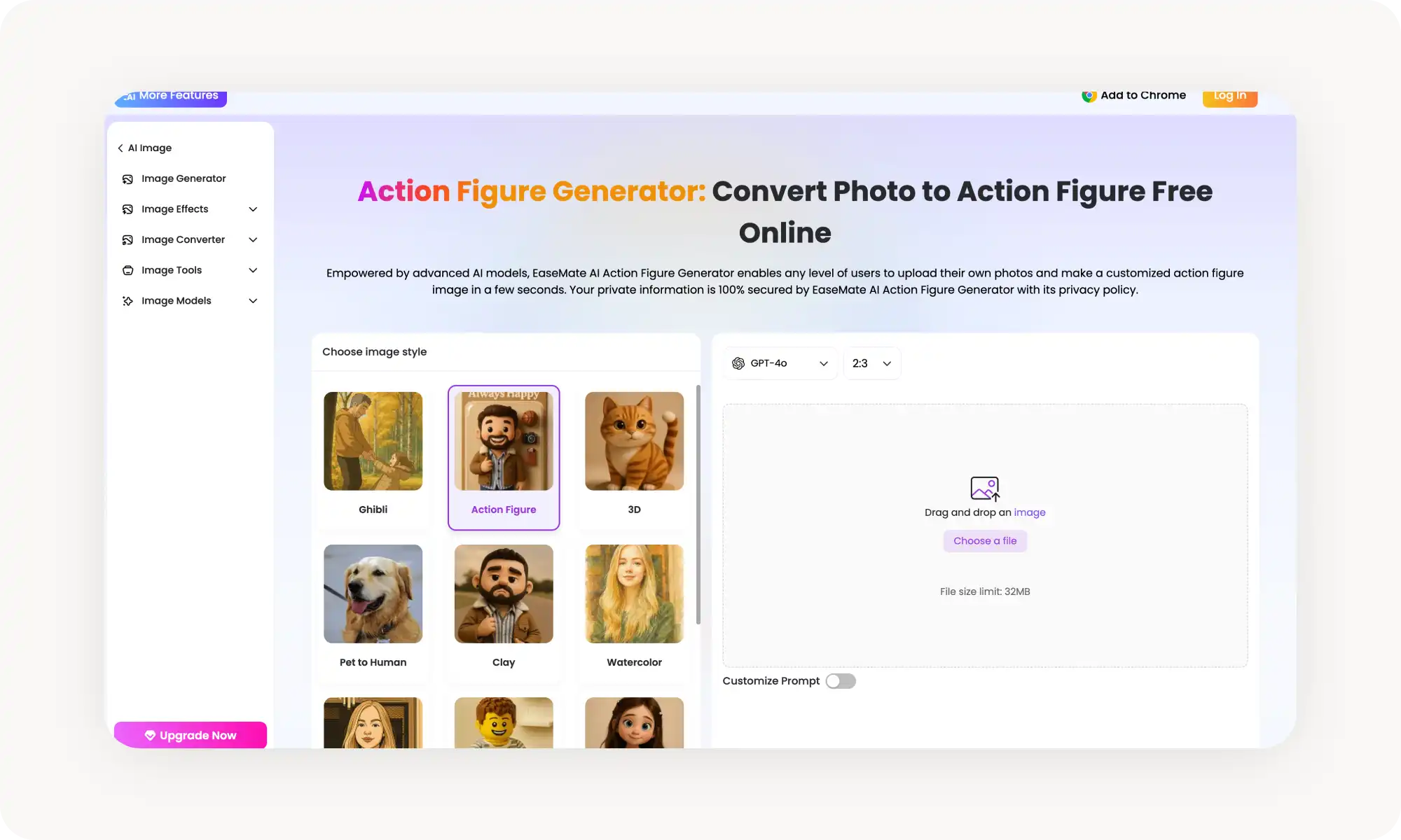EaseMate AI action figure generator