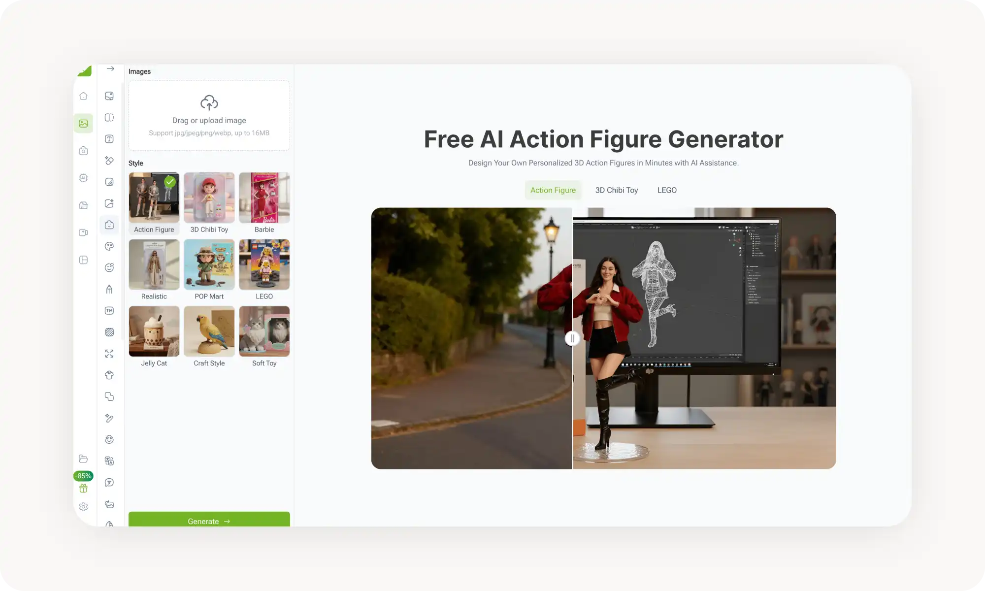 Visual GPT AI action figure generator