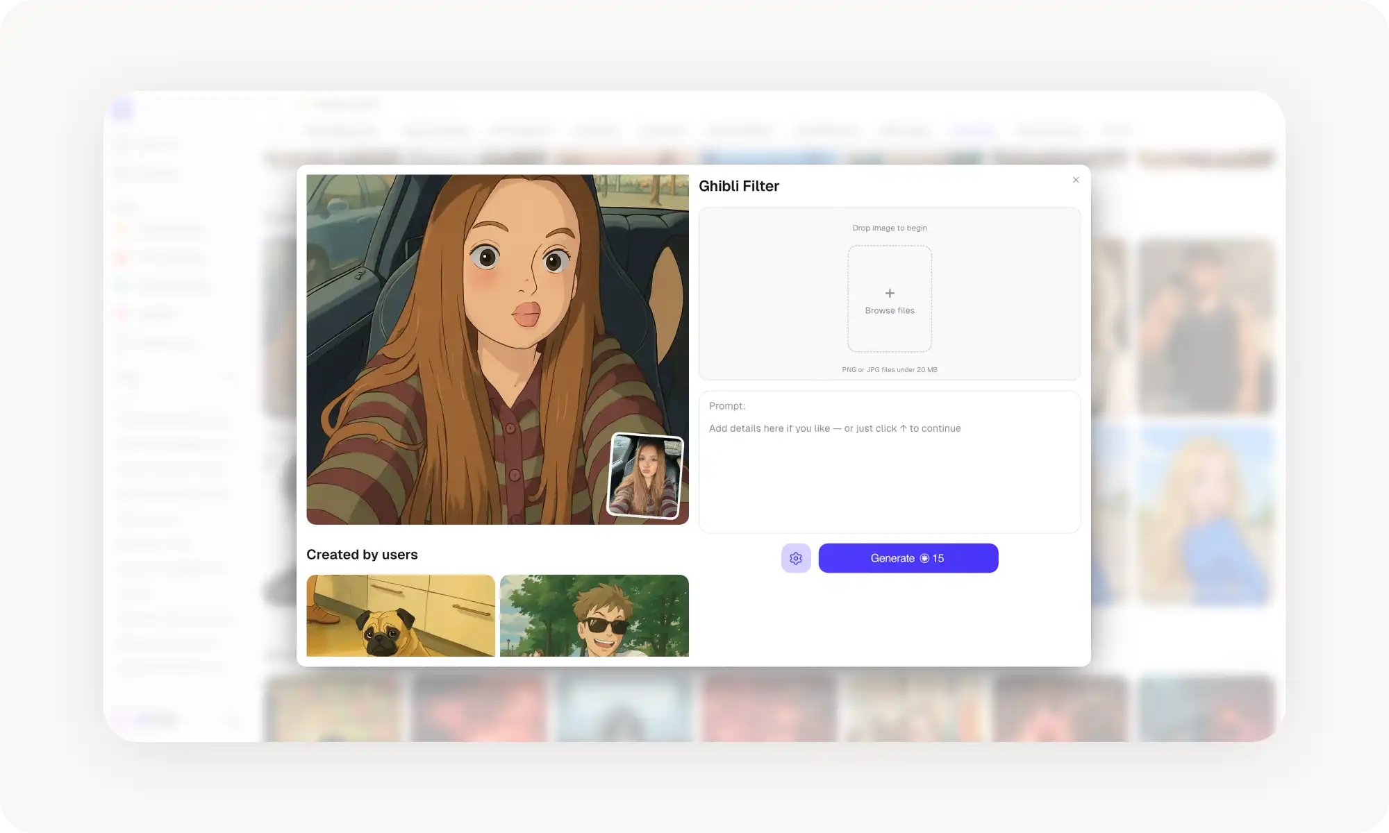 Overchat AI Ghibli image generator