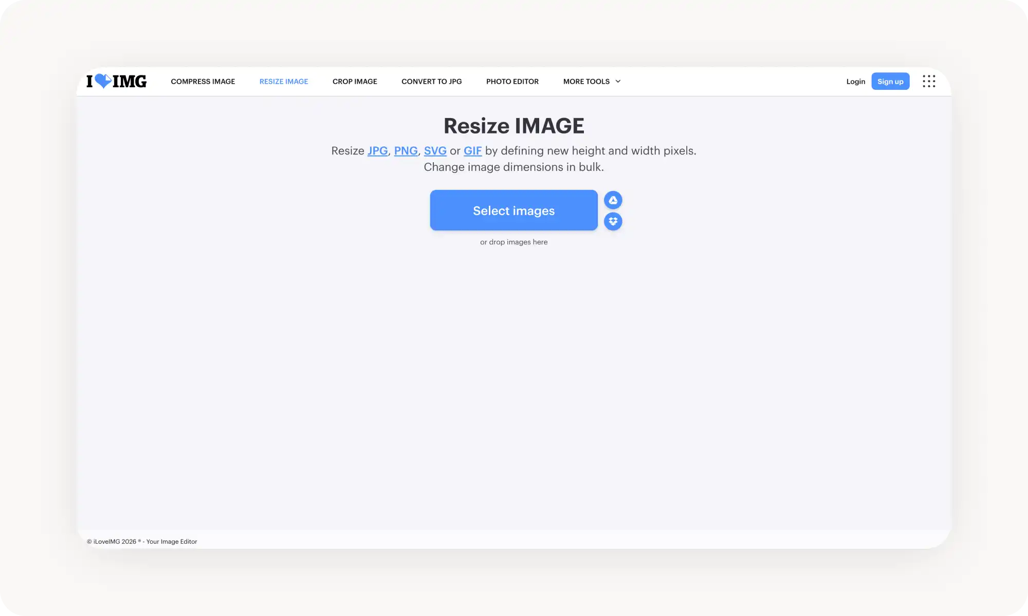 iLoveIMG Image Resizer