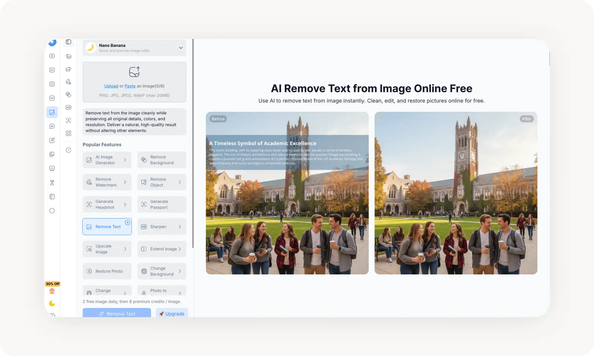 NoteGPT AI text remover from photos