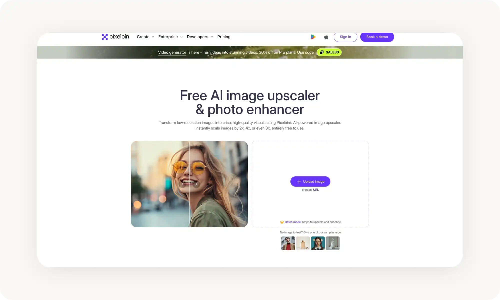 PixelBin AI Image Enhancer
