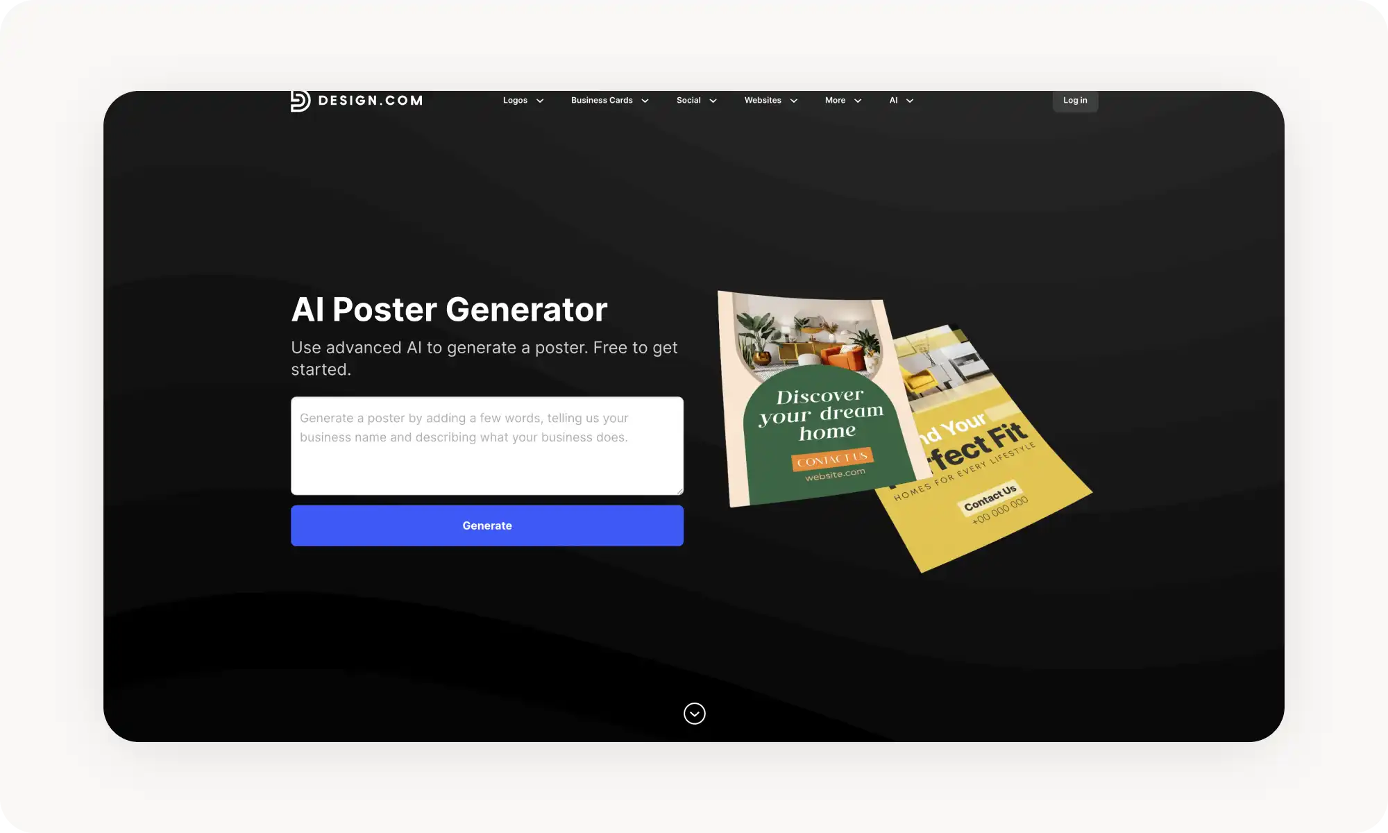 Design com AI poster generator