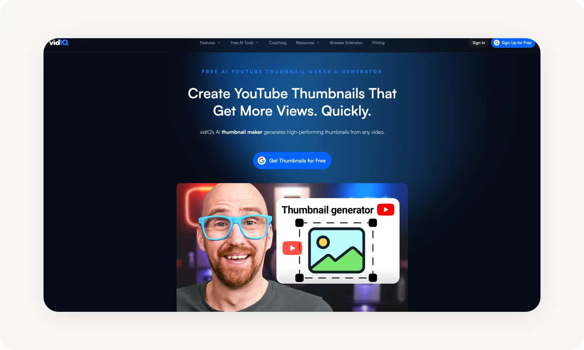 vidilQ AI YouTube thumbnail generator