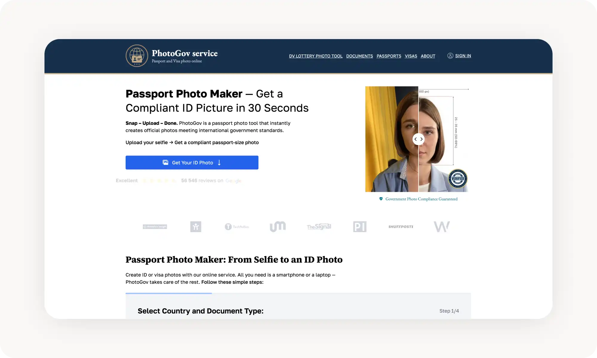 PhotoGov AI passport photo generator
