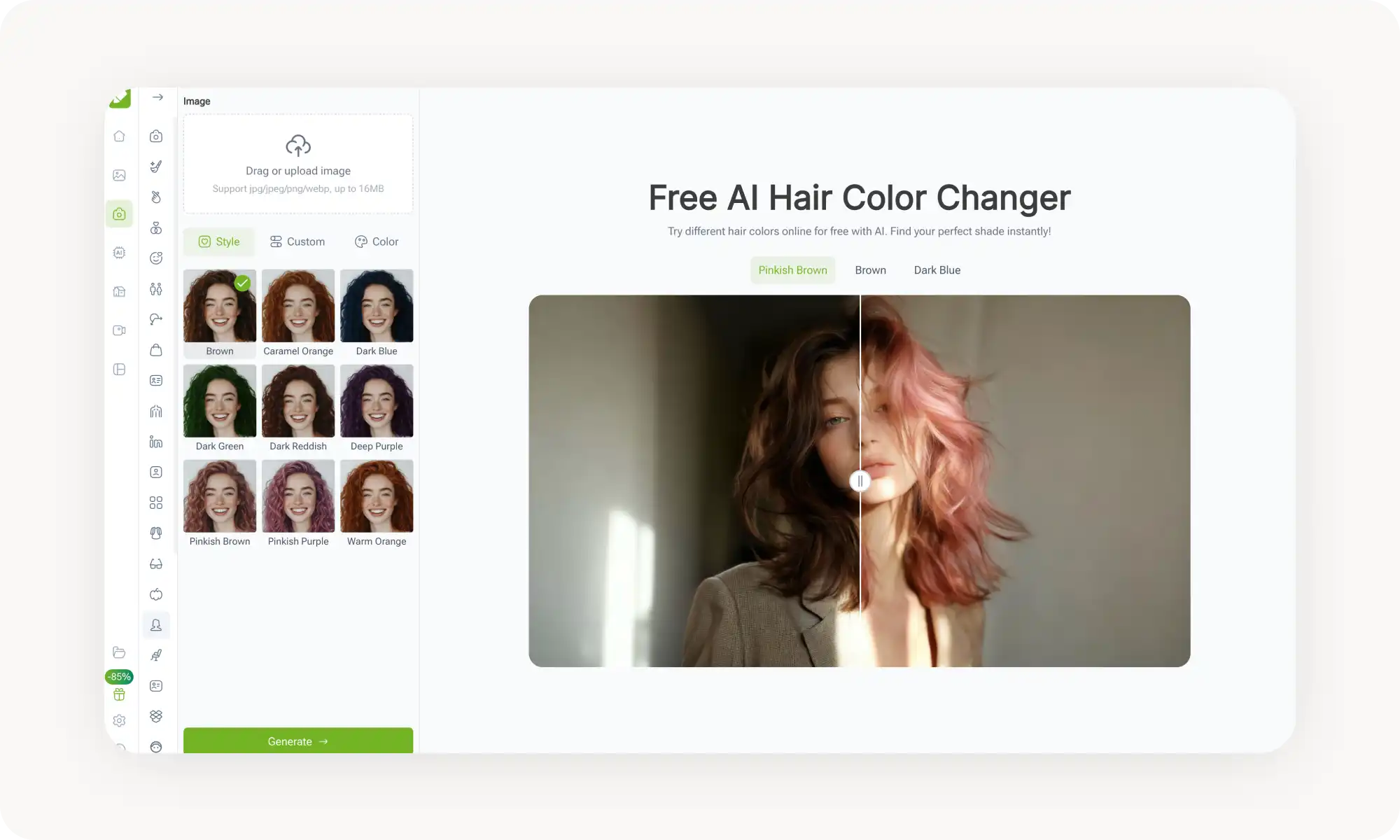 VisualGPT AI hair color changer