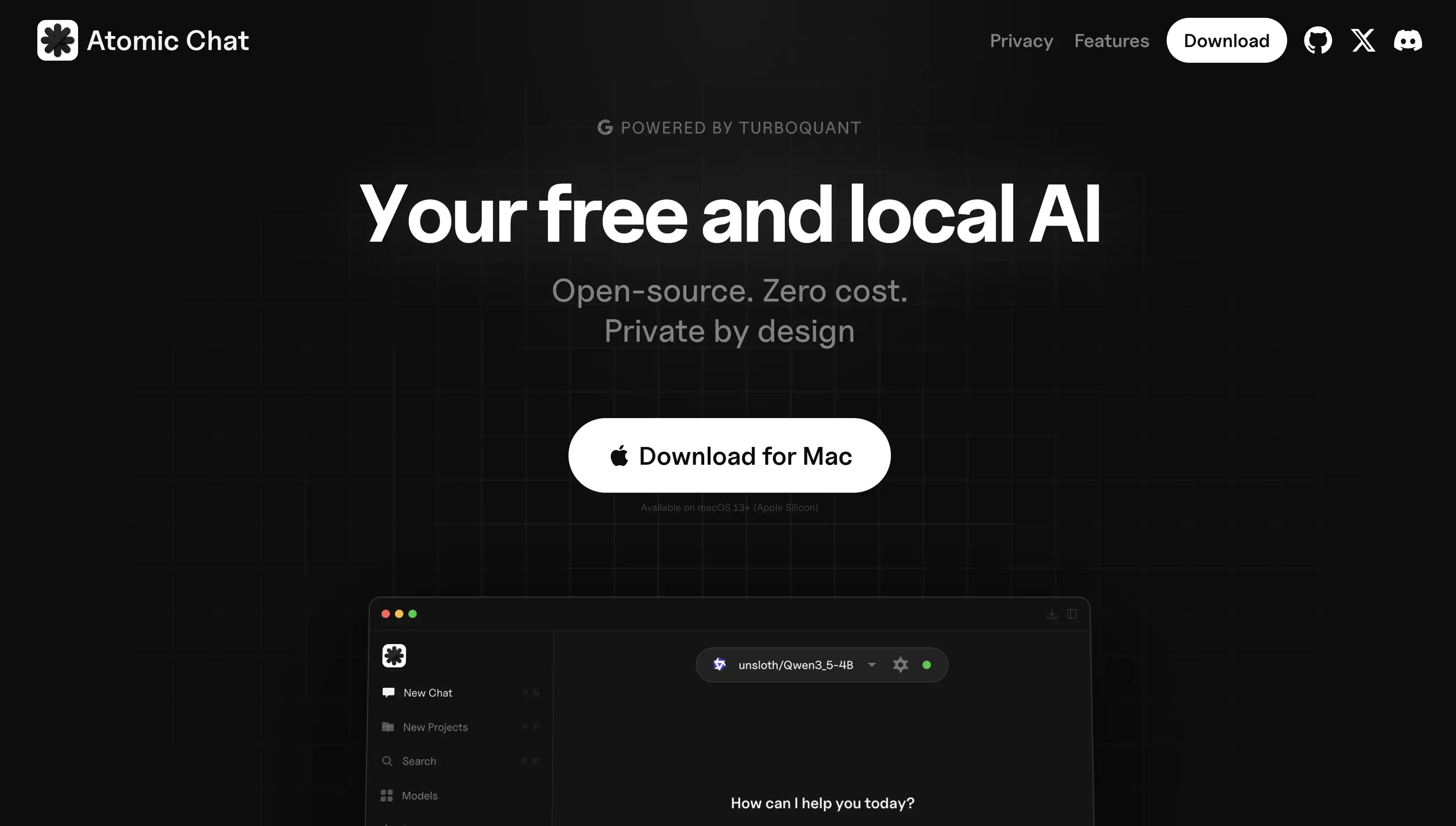Atomic Chat local AI app