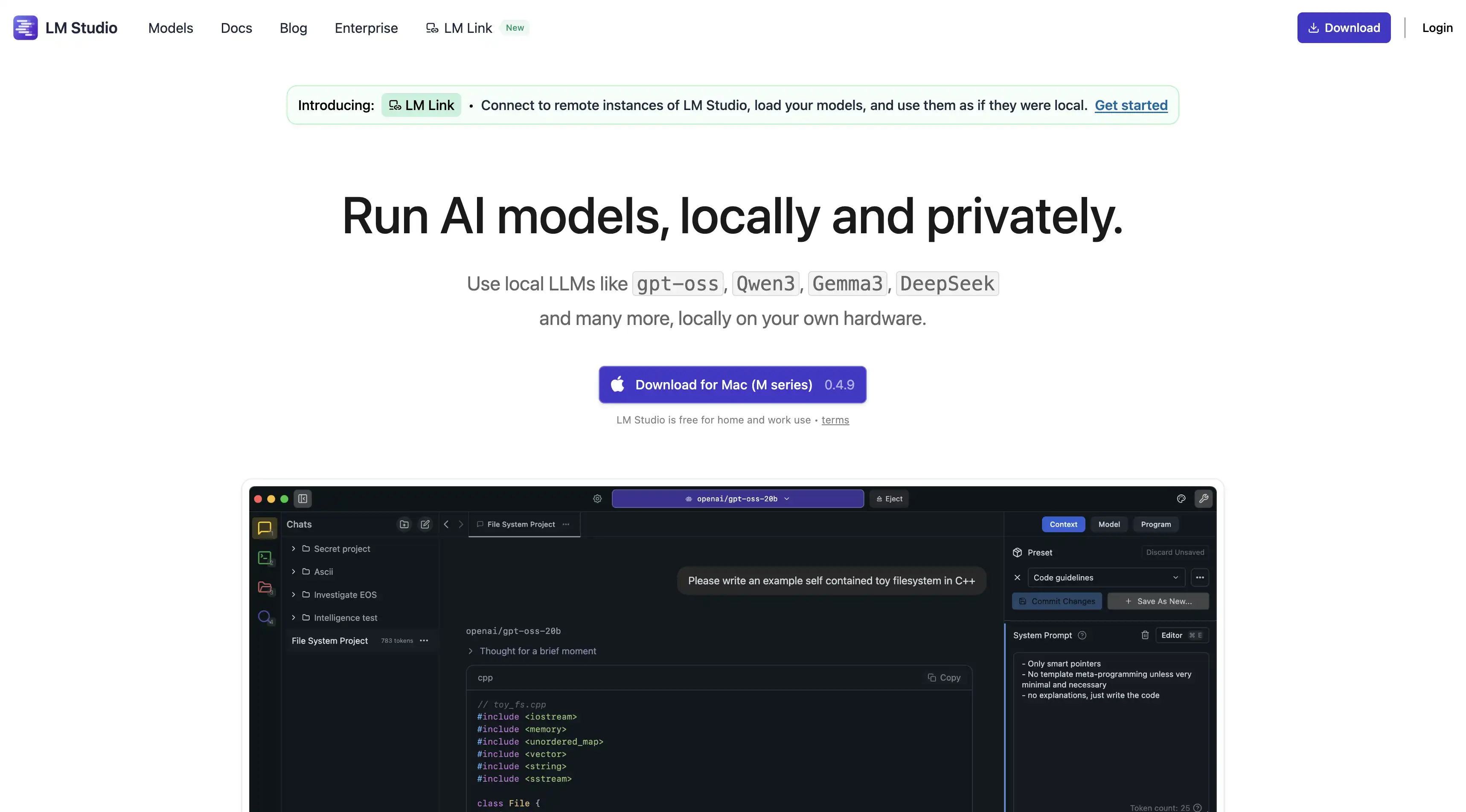 LM studio local AI app