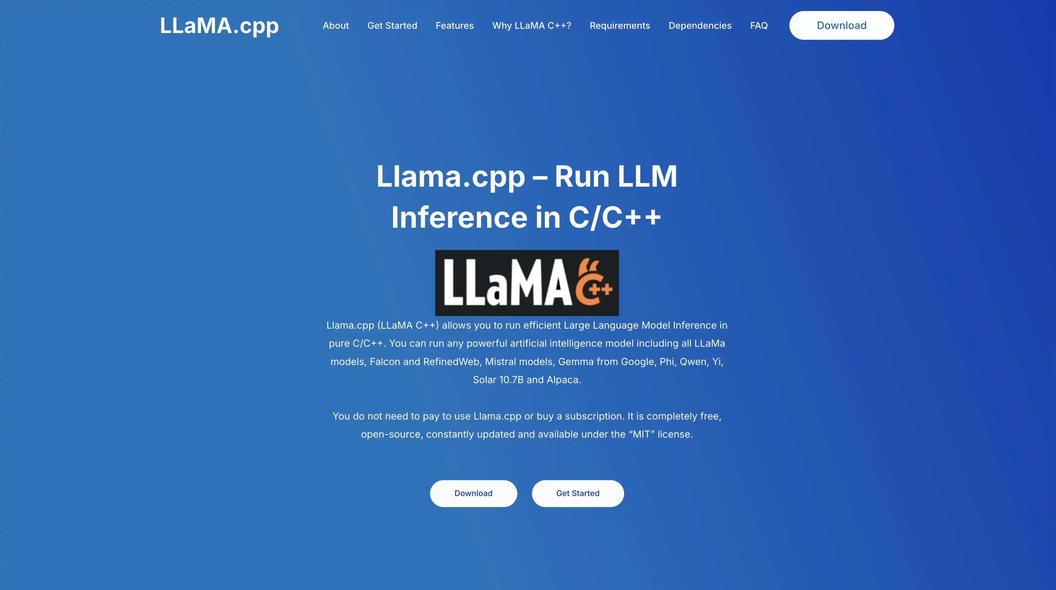 Llama.cpp local AI app