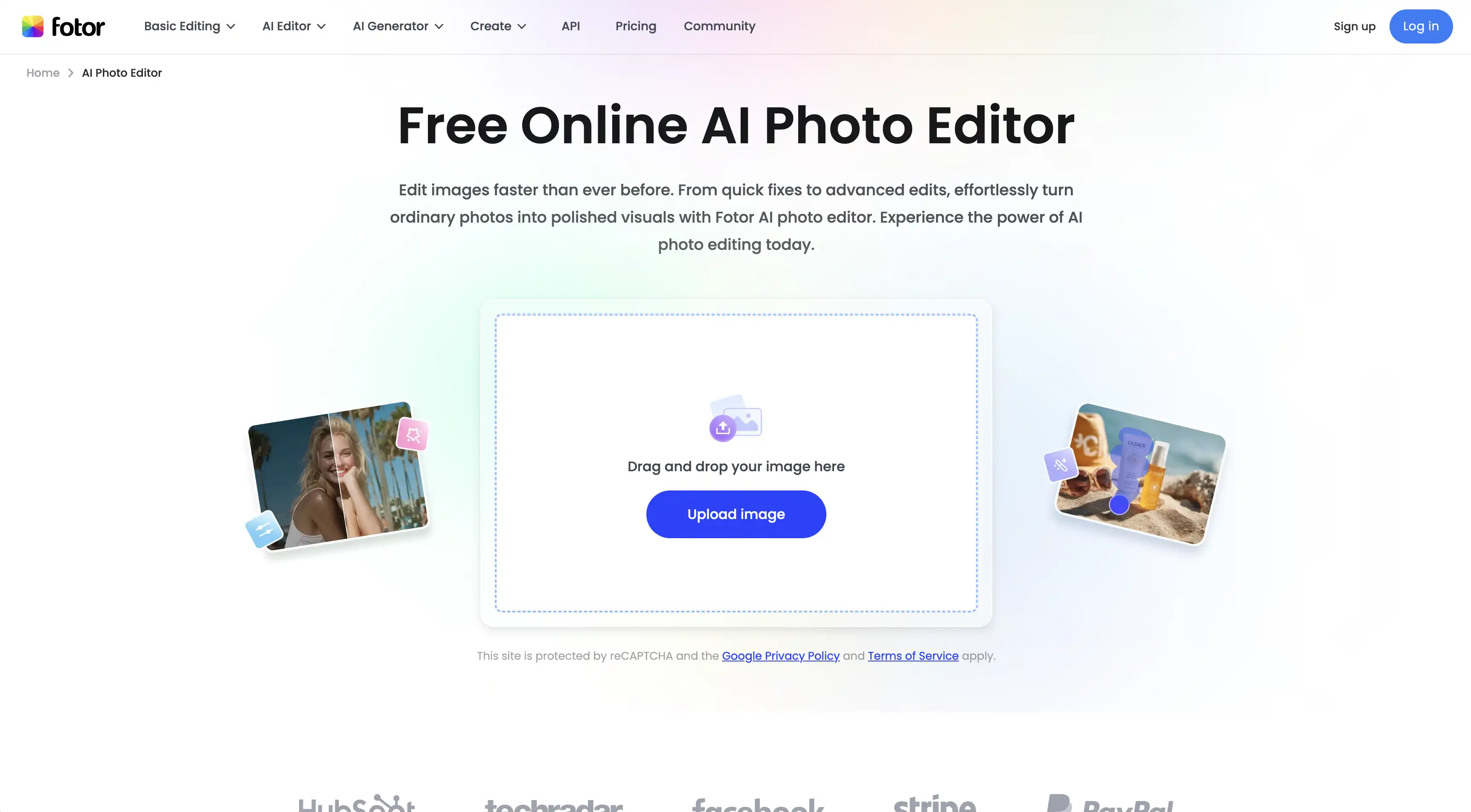 Fotor AI image editor
