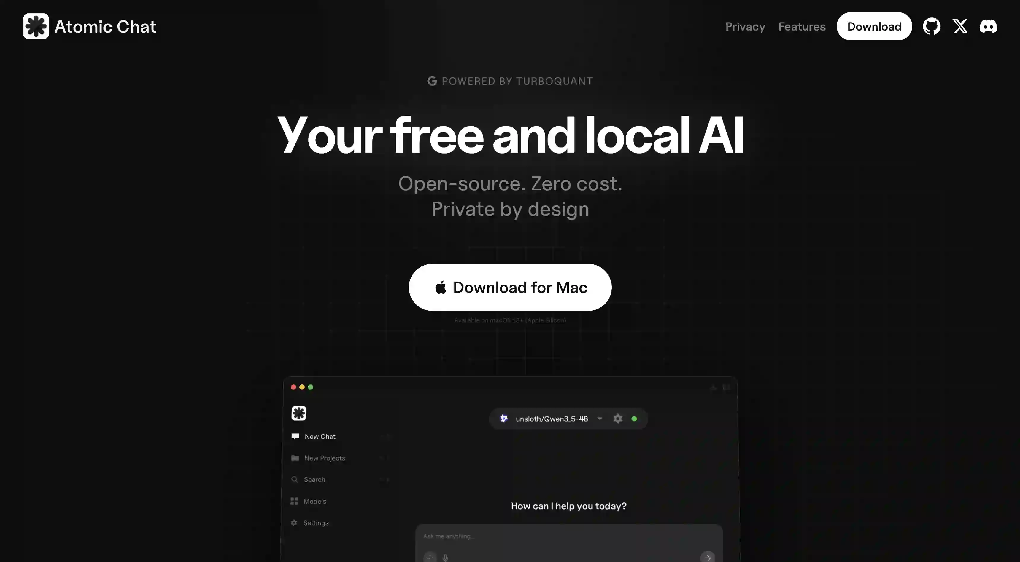 Atomic Chat local AI app