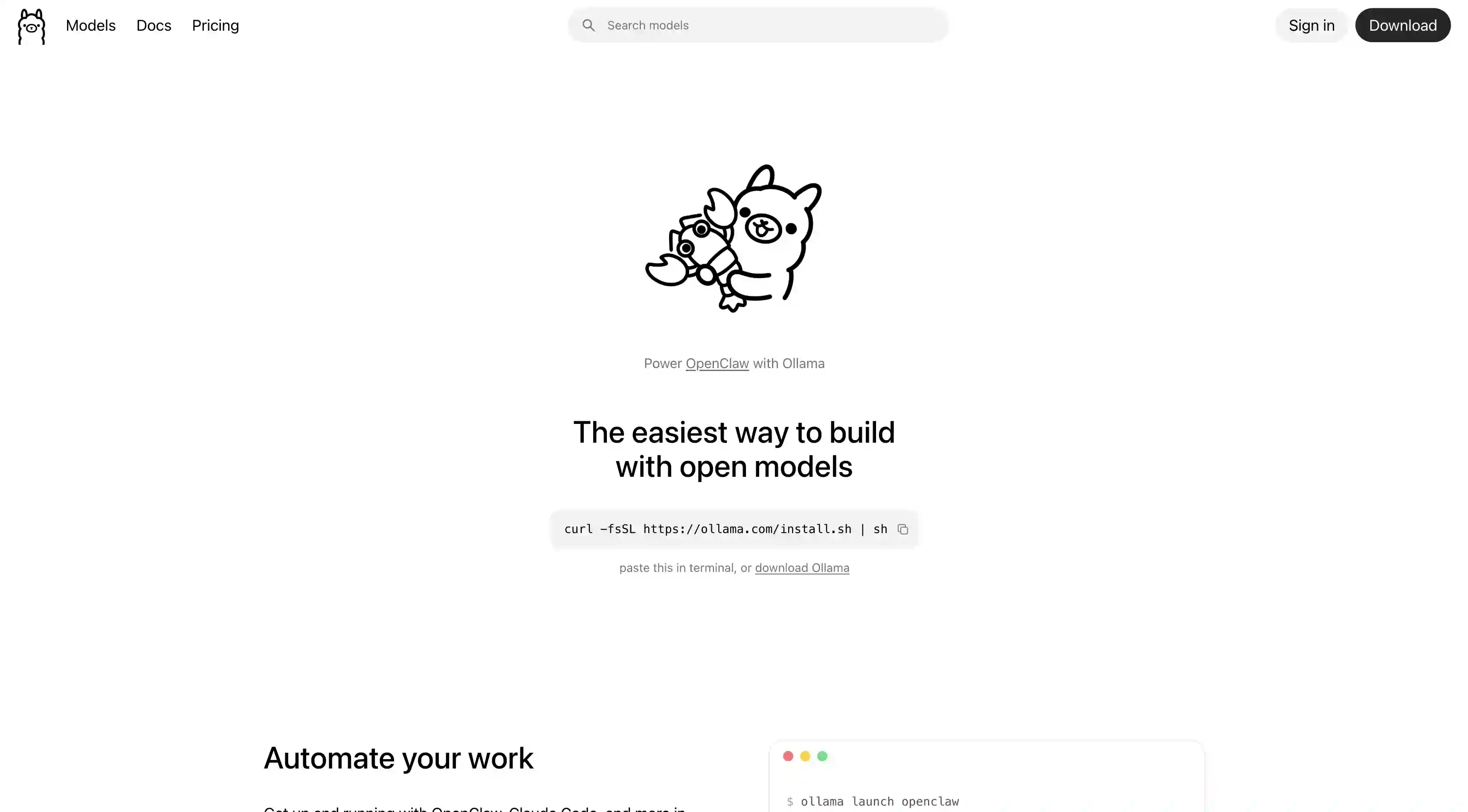 Ollama local AI app