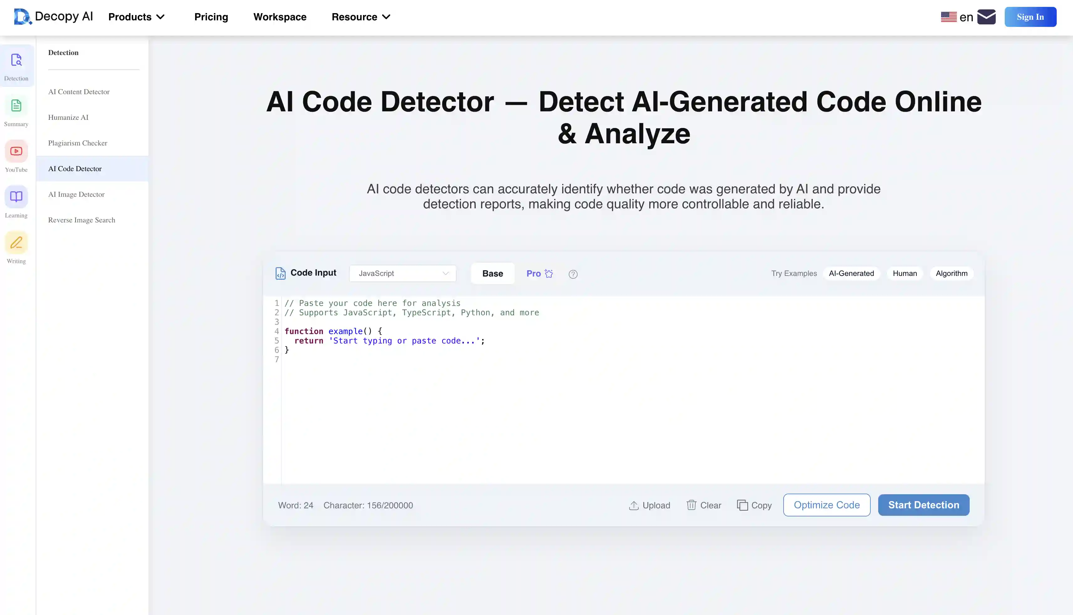 Decopy AI code detector