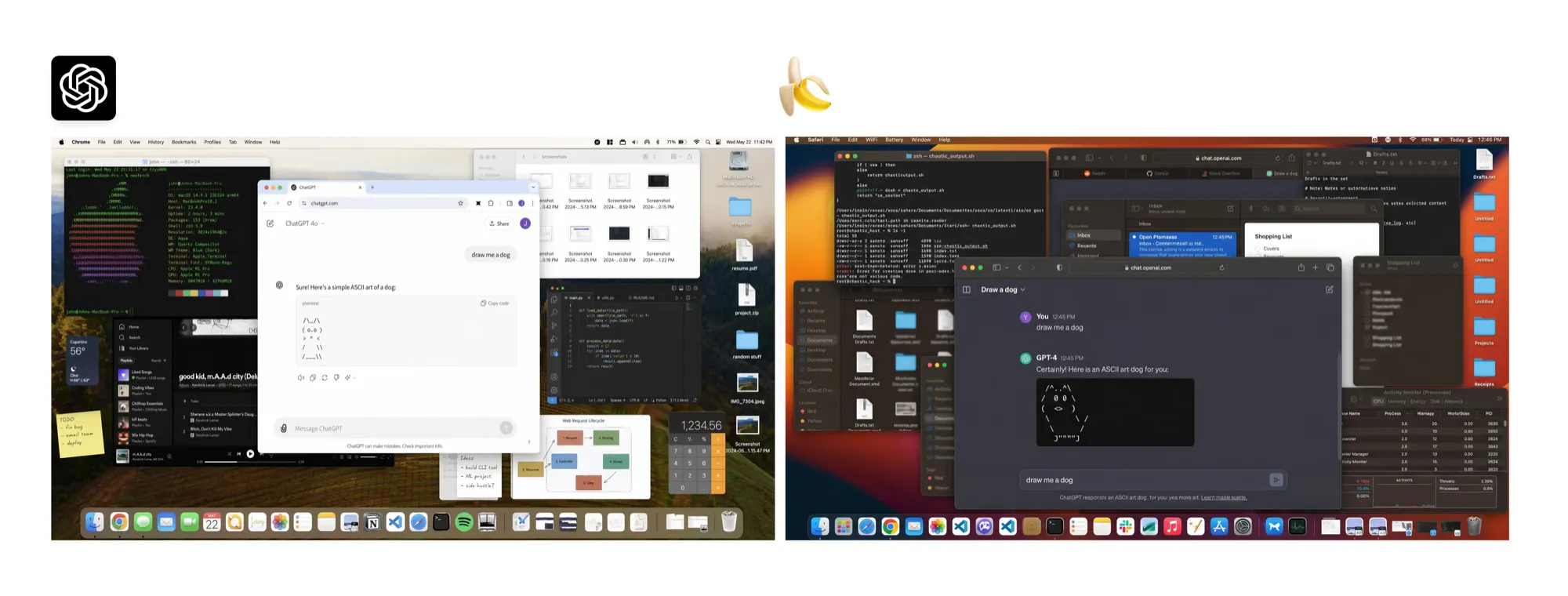 GPT Image 2 vs Nano Banana 2 results side by side MacOs screenshot