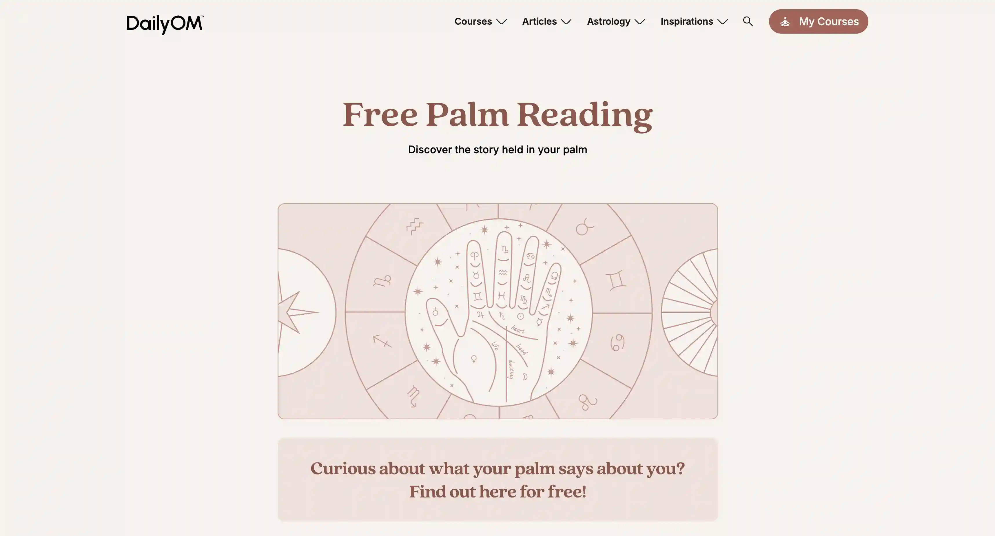 DailyOm AI palm reading scanner