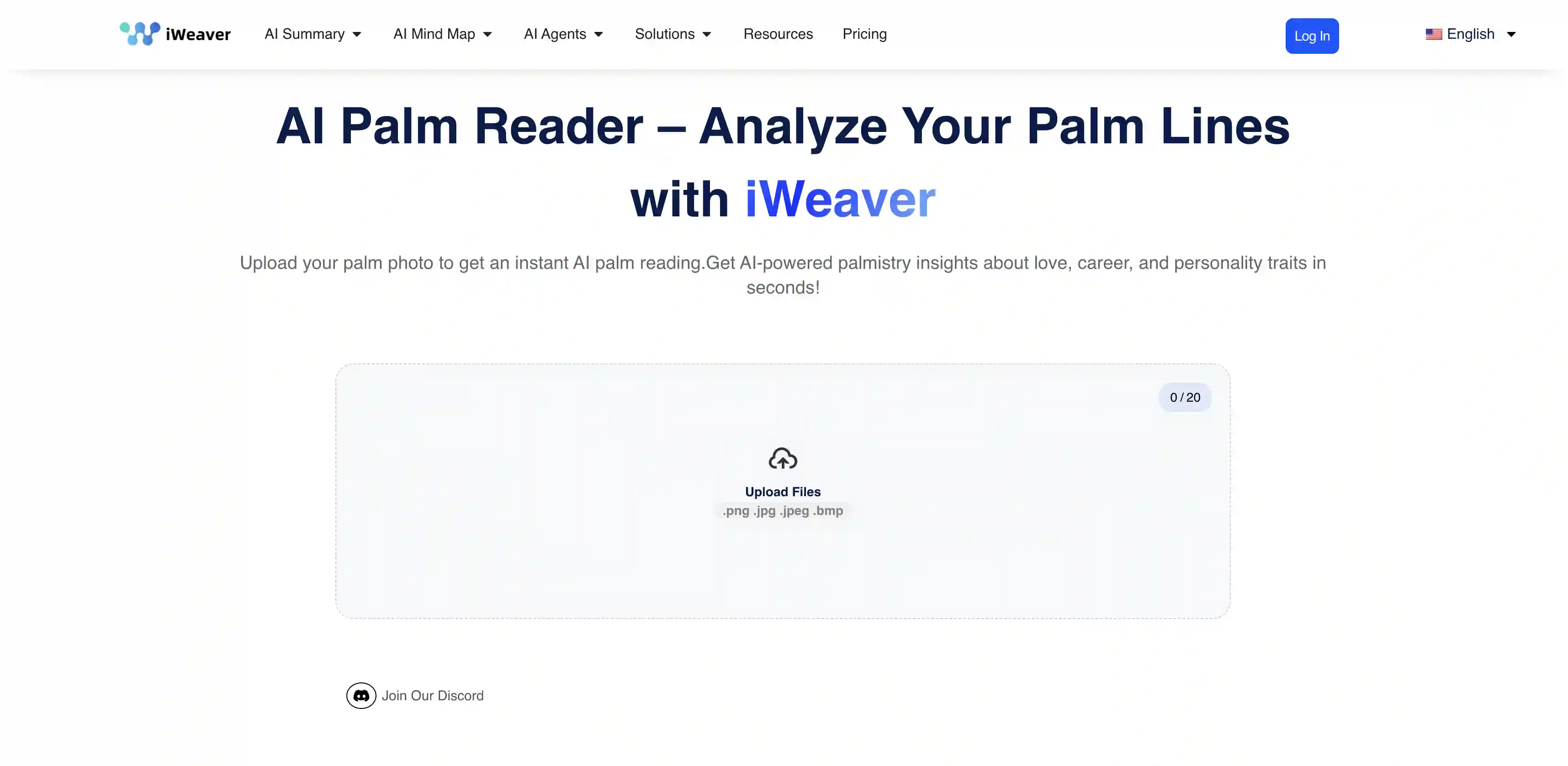 iWeaver AI palm reading scanner