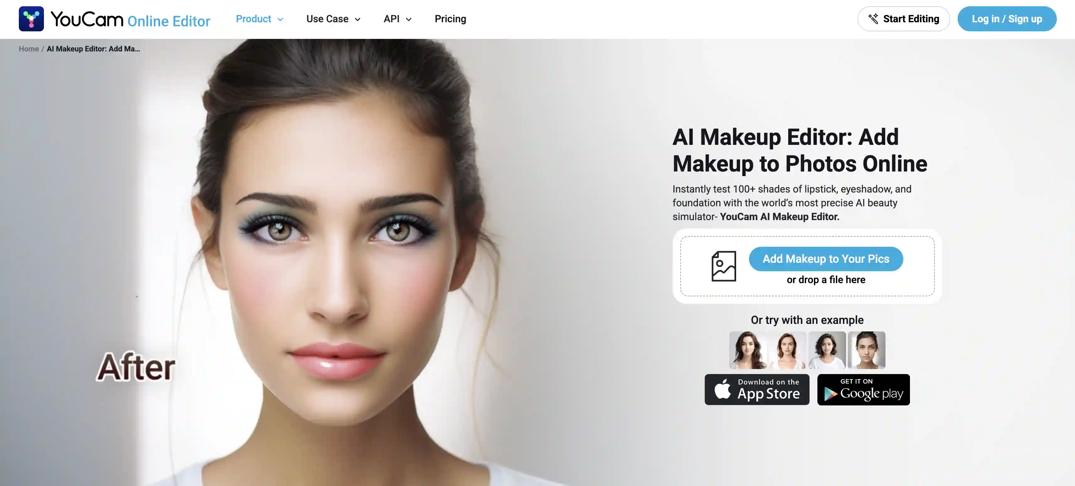 YouCam AI makeup generator