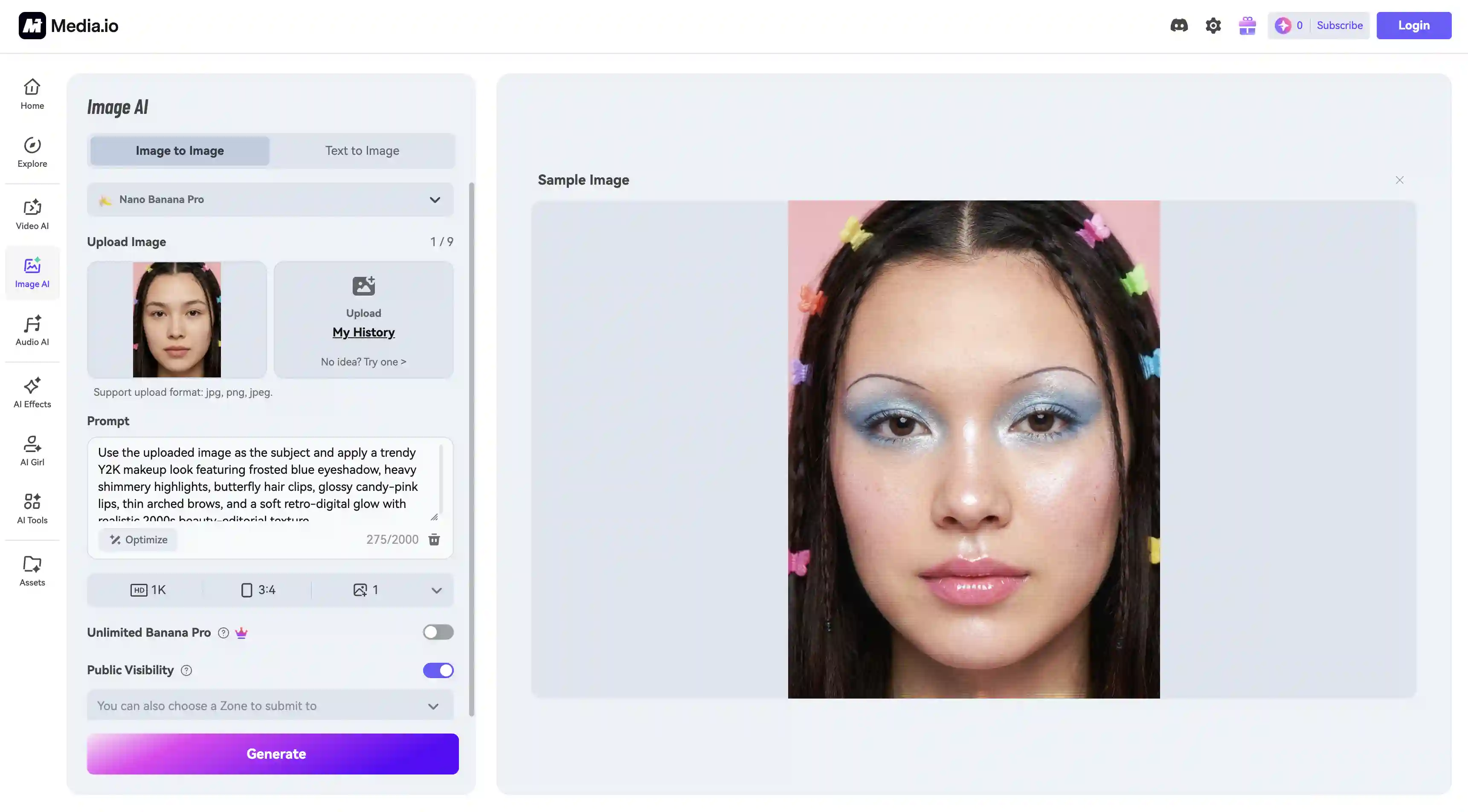 Media.io AI makeup generator