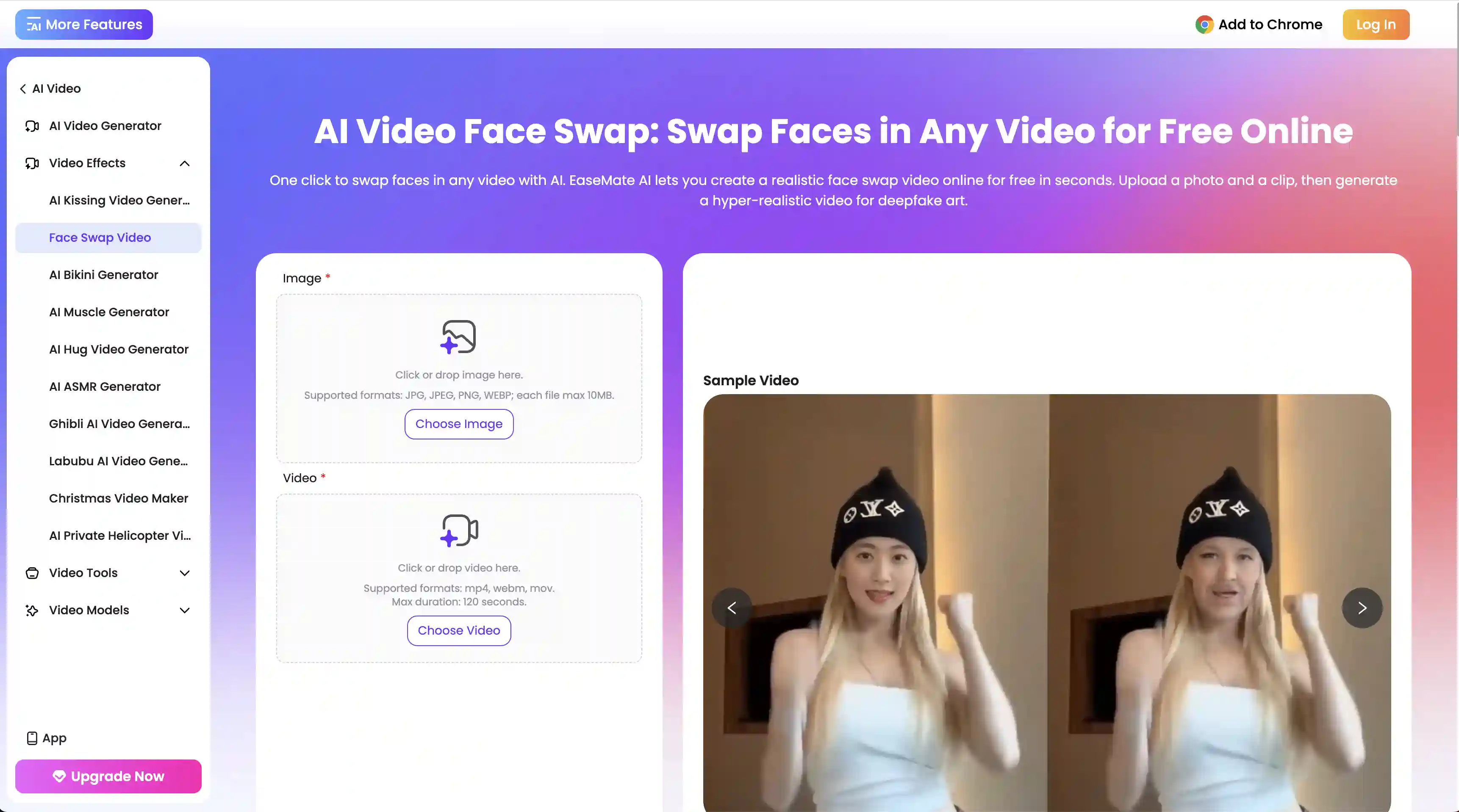 Easymate AI face swap for video
