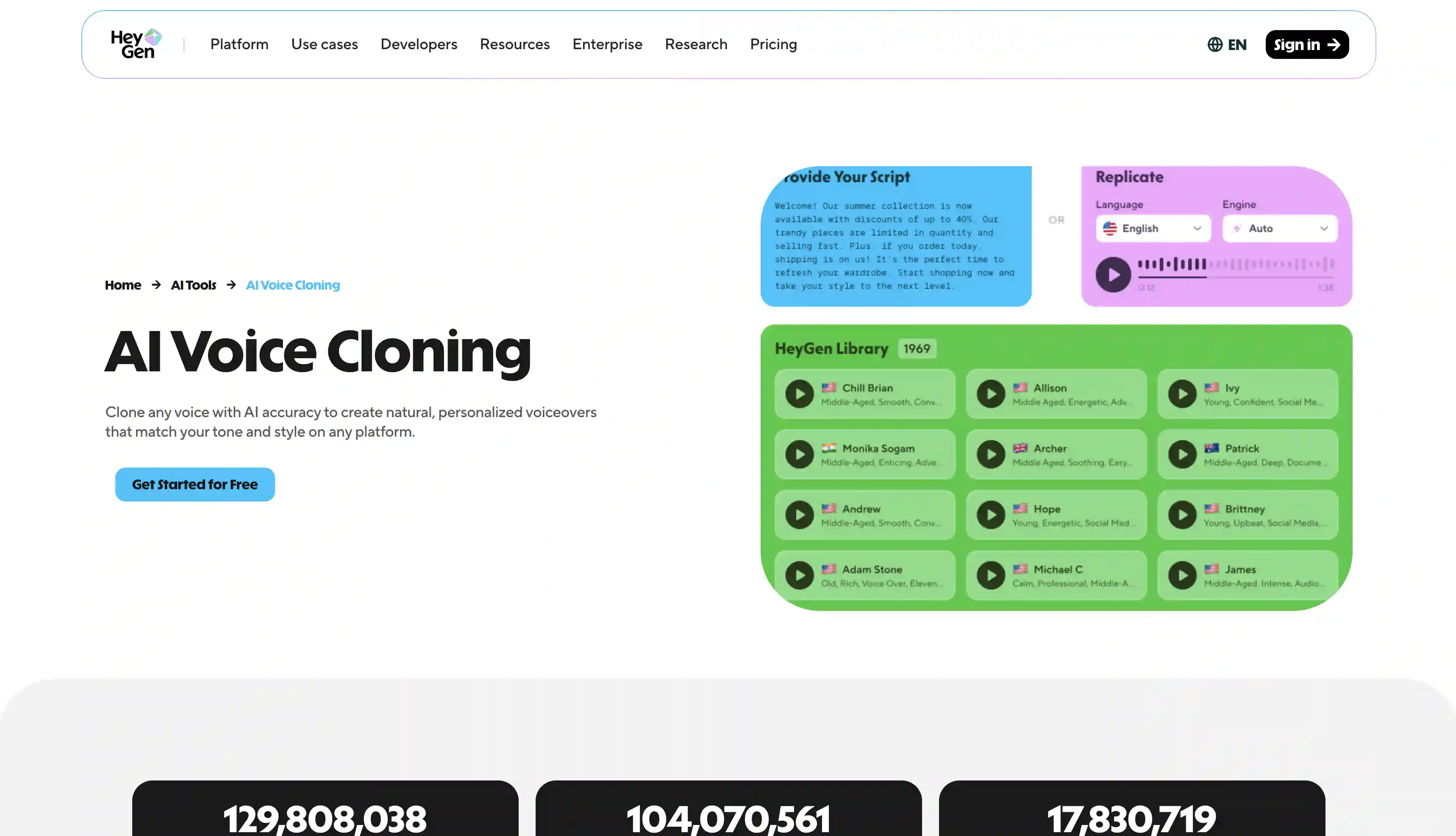 HeyGen AI voice cloning tool