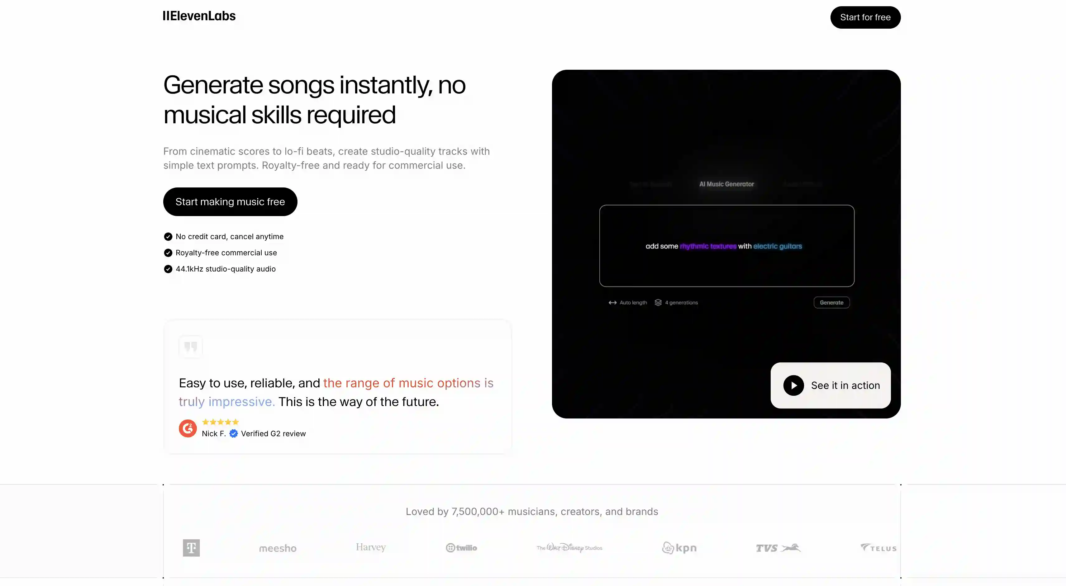 ElevenLabs AI song generator