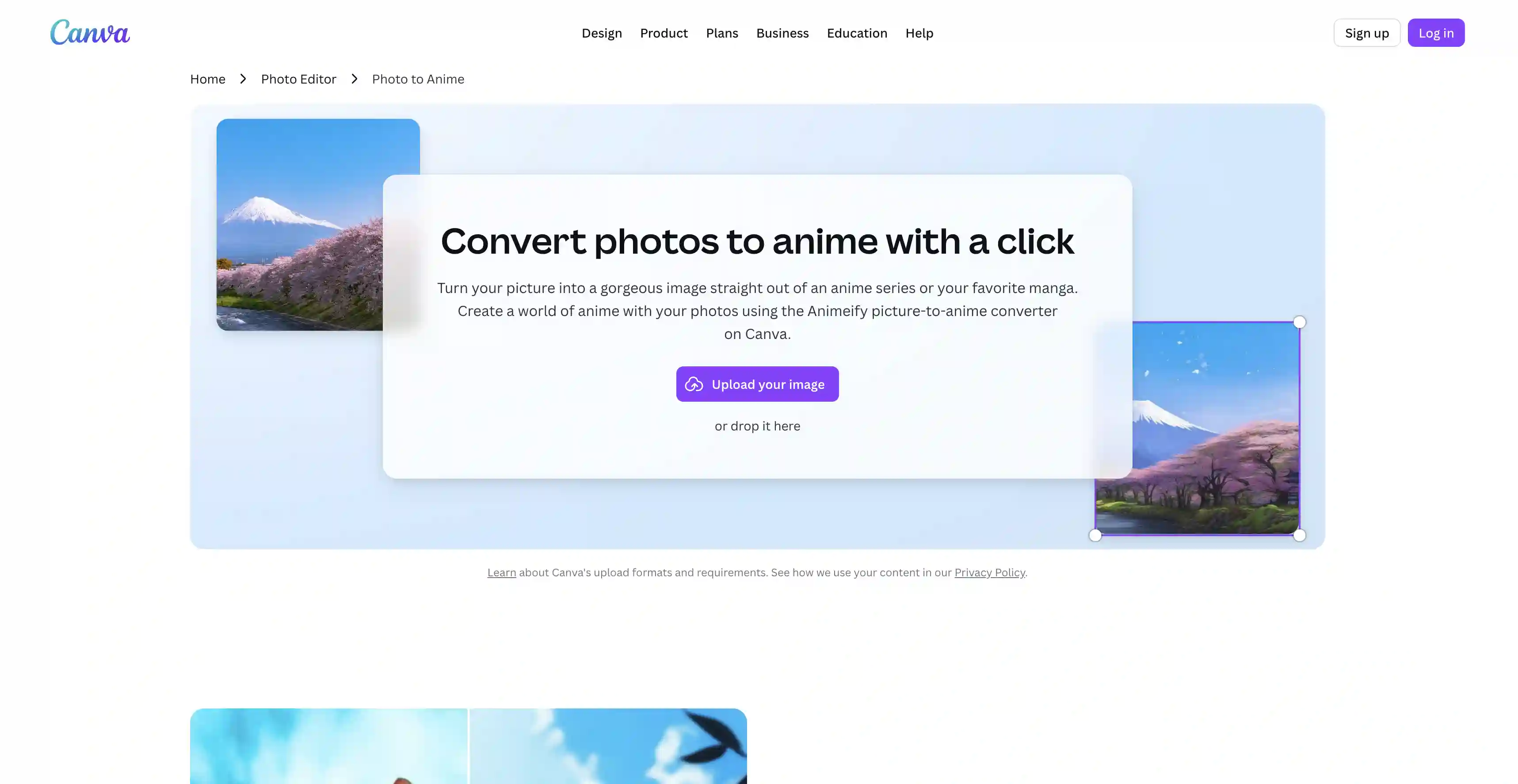 Canva AI Photo to Anime Converter