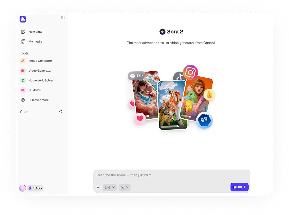 Sora 2 in Overchat AI