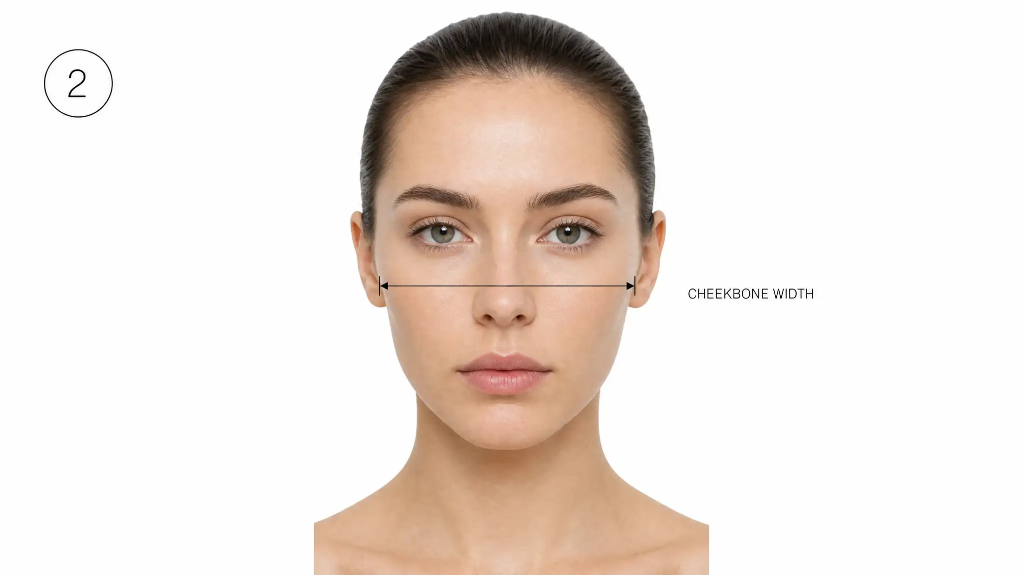 Measuring cheekbone width