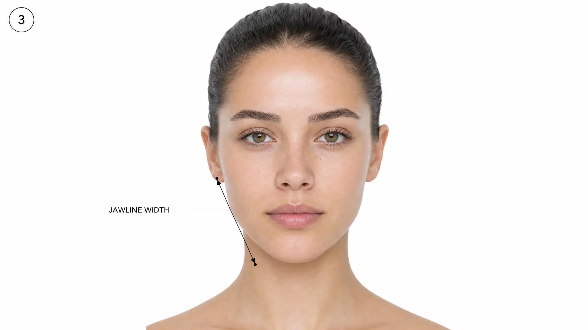 Measuring jawline width