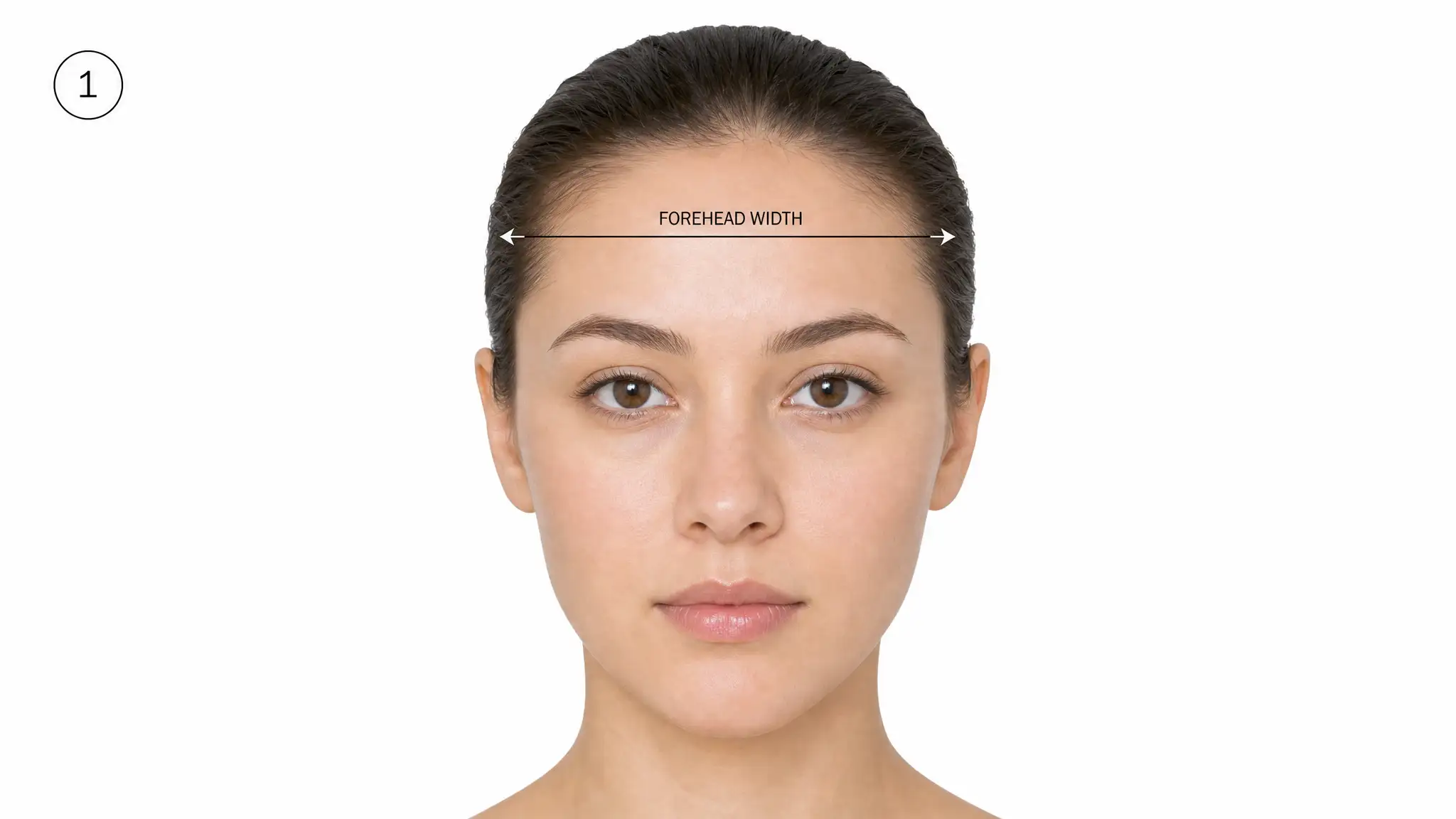 Measuring forehead width