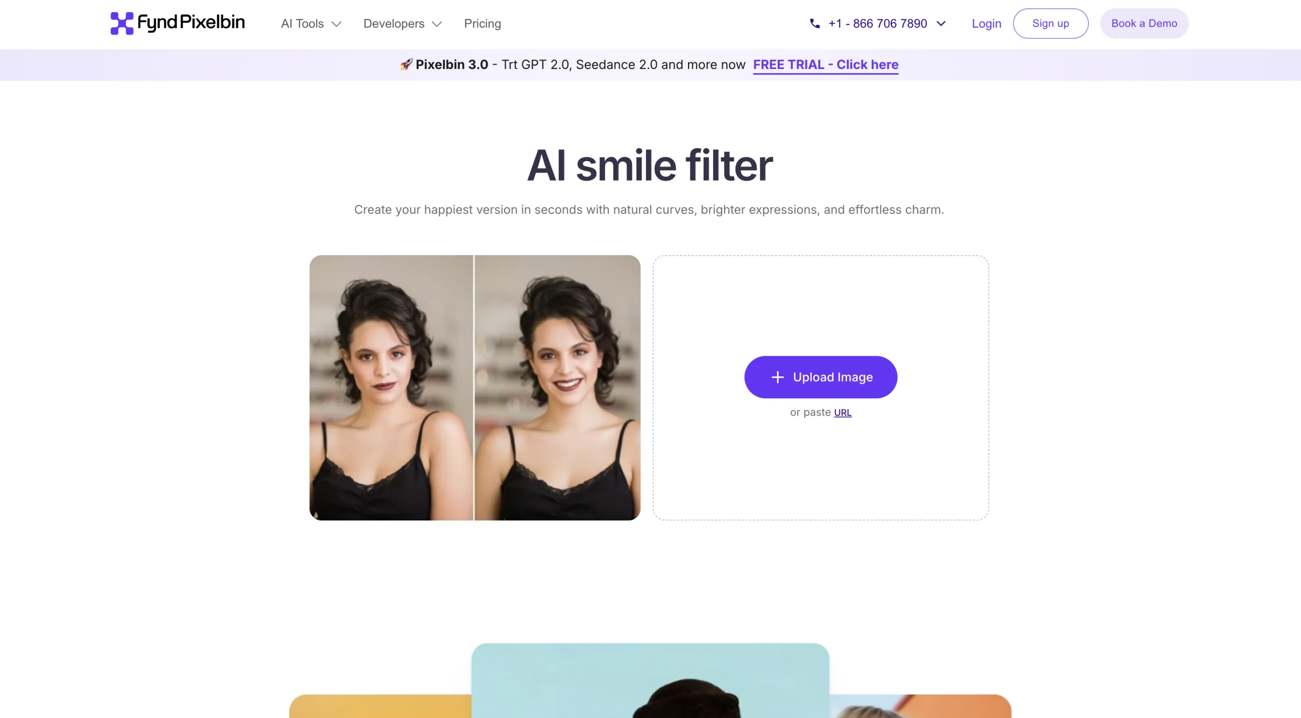 Pixelbin AI smile filter