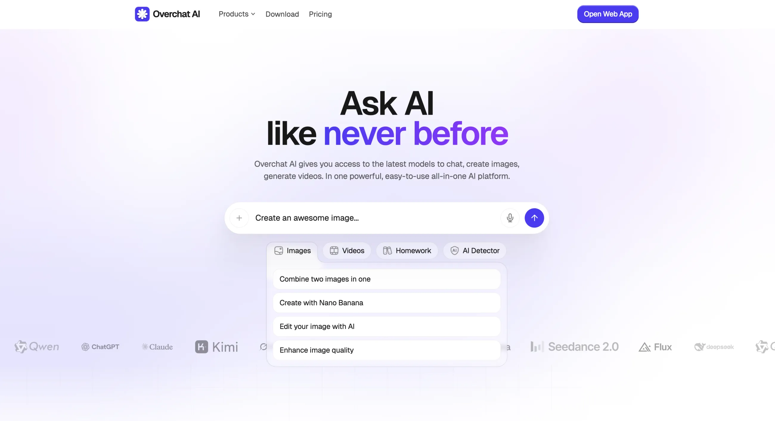 Overchat AI all-in-one platform