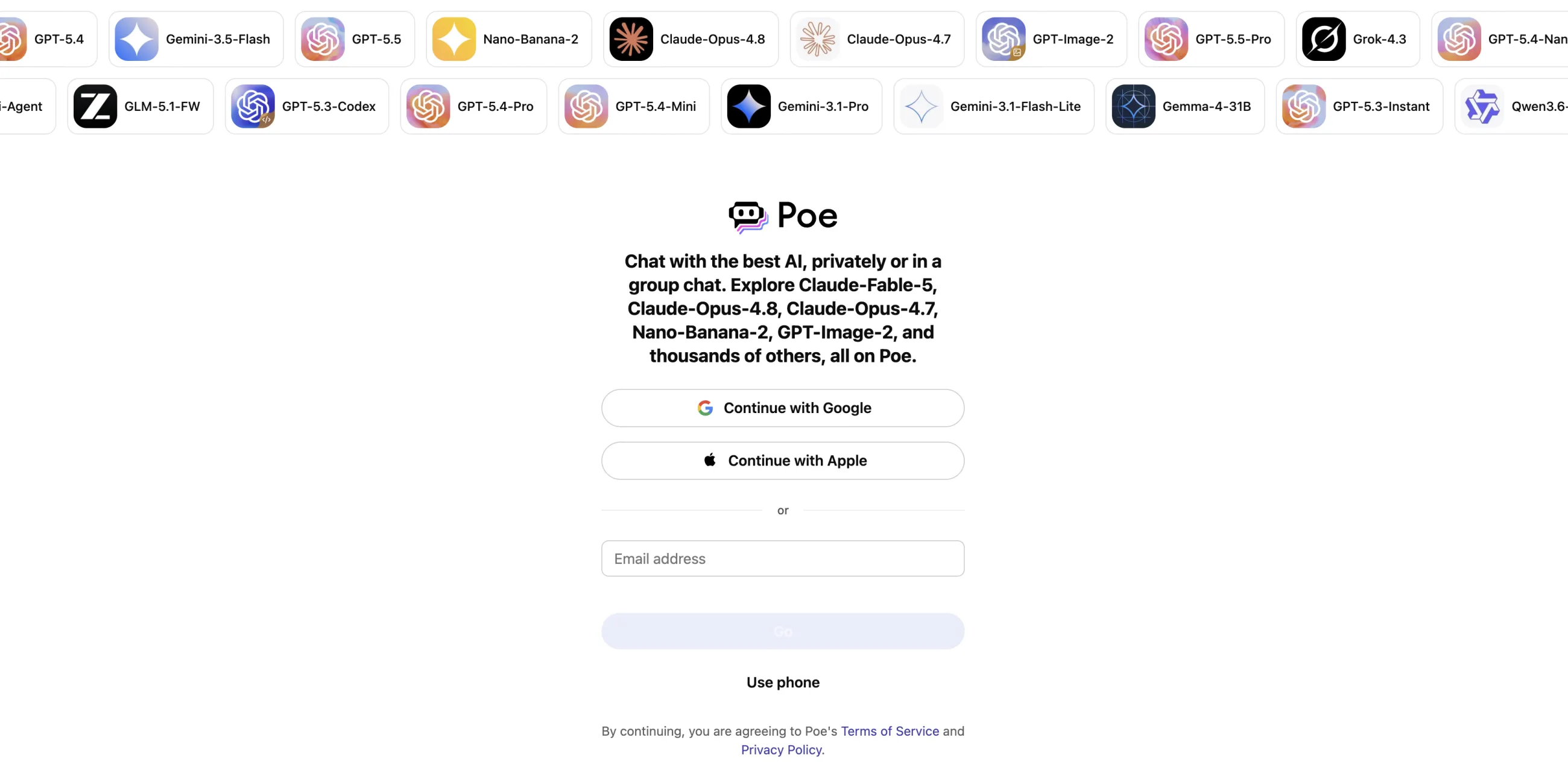 Poe multi-model AI chat platform