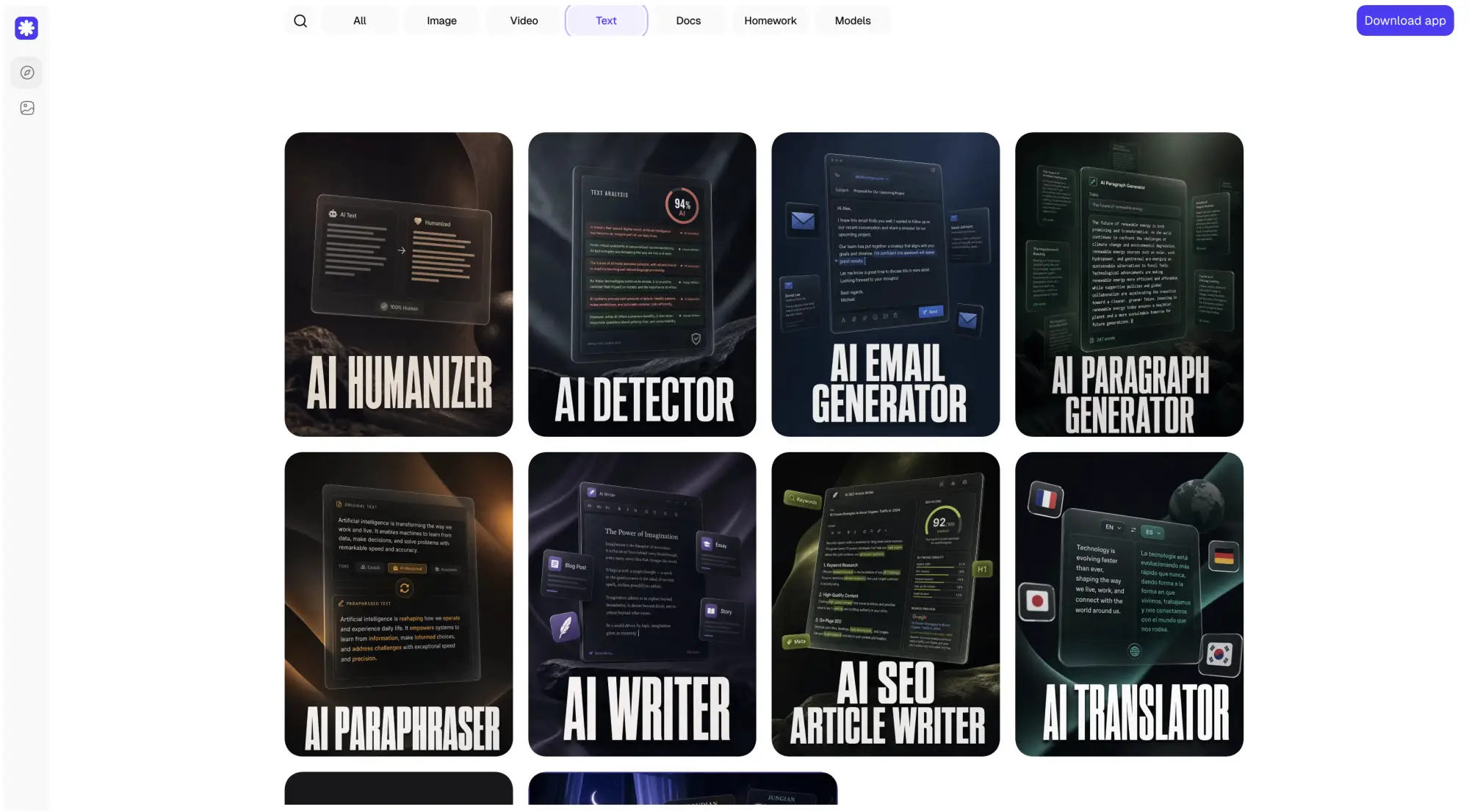 Overchat AI's text tools