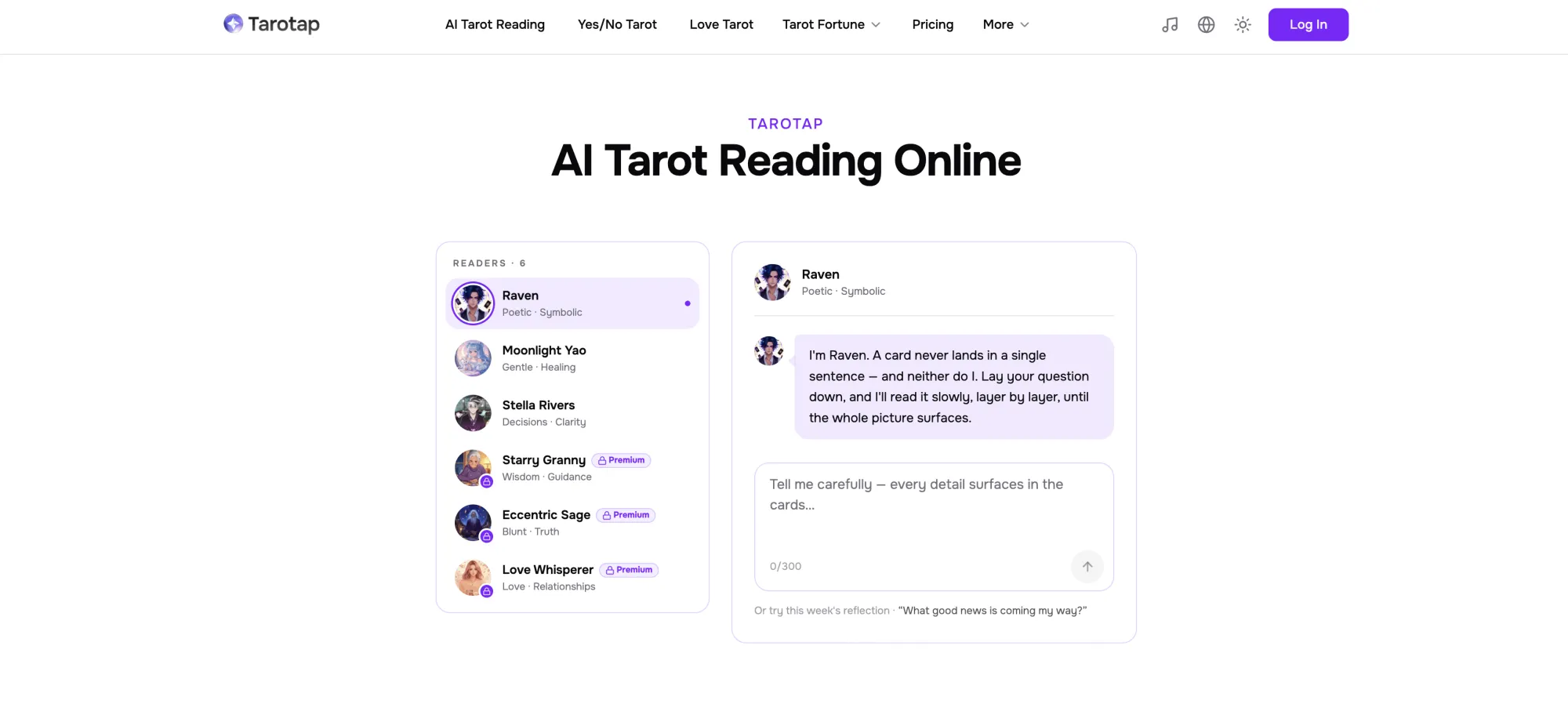 Tarotap AI tarot reading
