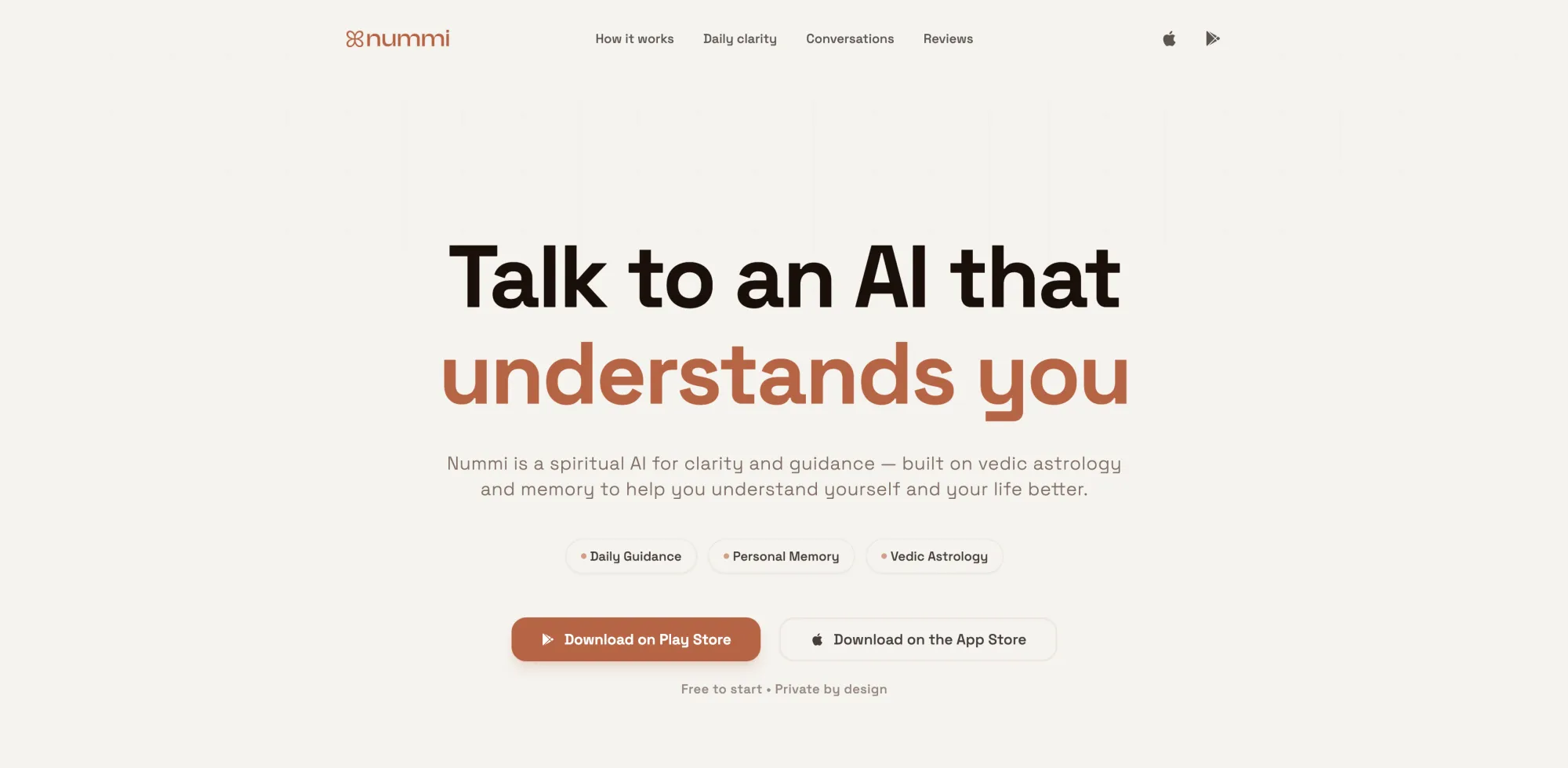 Nummi AI tarot and astrology app