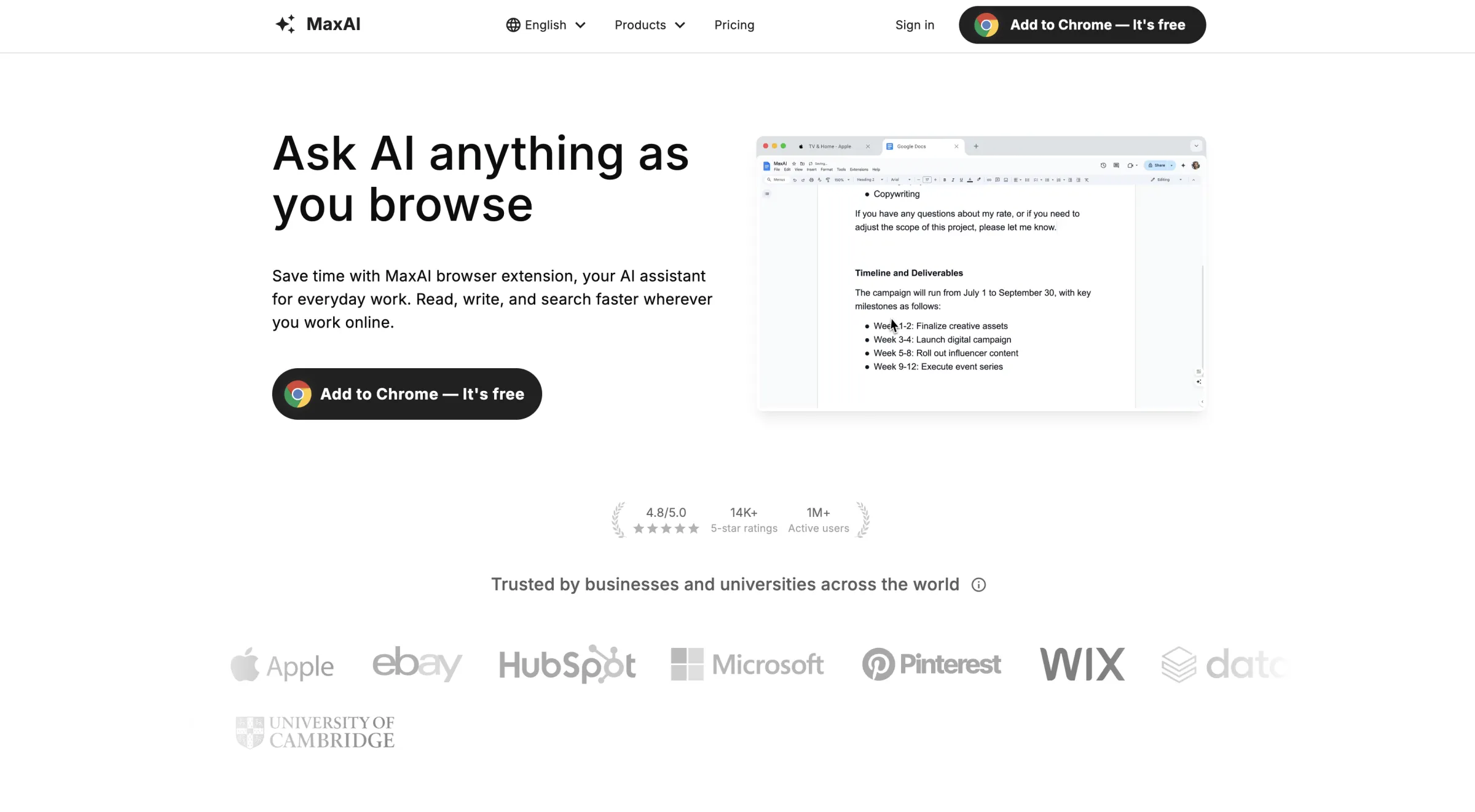MaxAI.me homepage