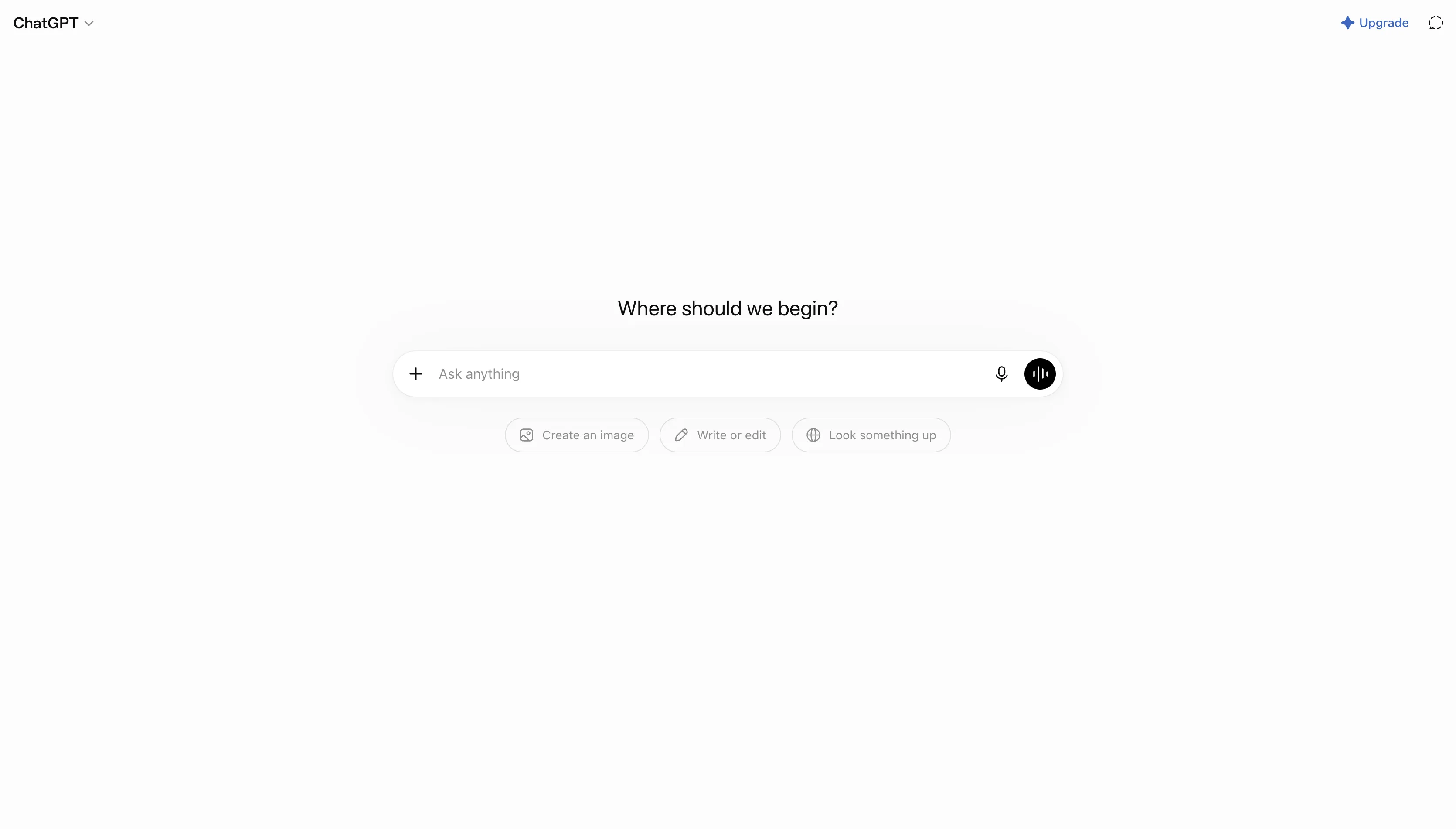 ChatGPT homepage