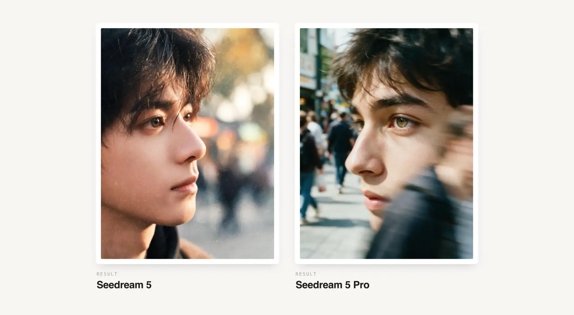 Seedream 5 vs Seedream 5 Pro — photorealistic portrait
