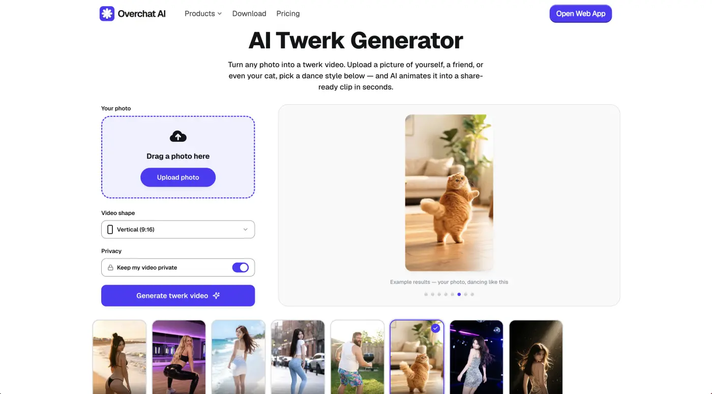 Overchat AI Twerk Generator