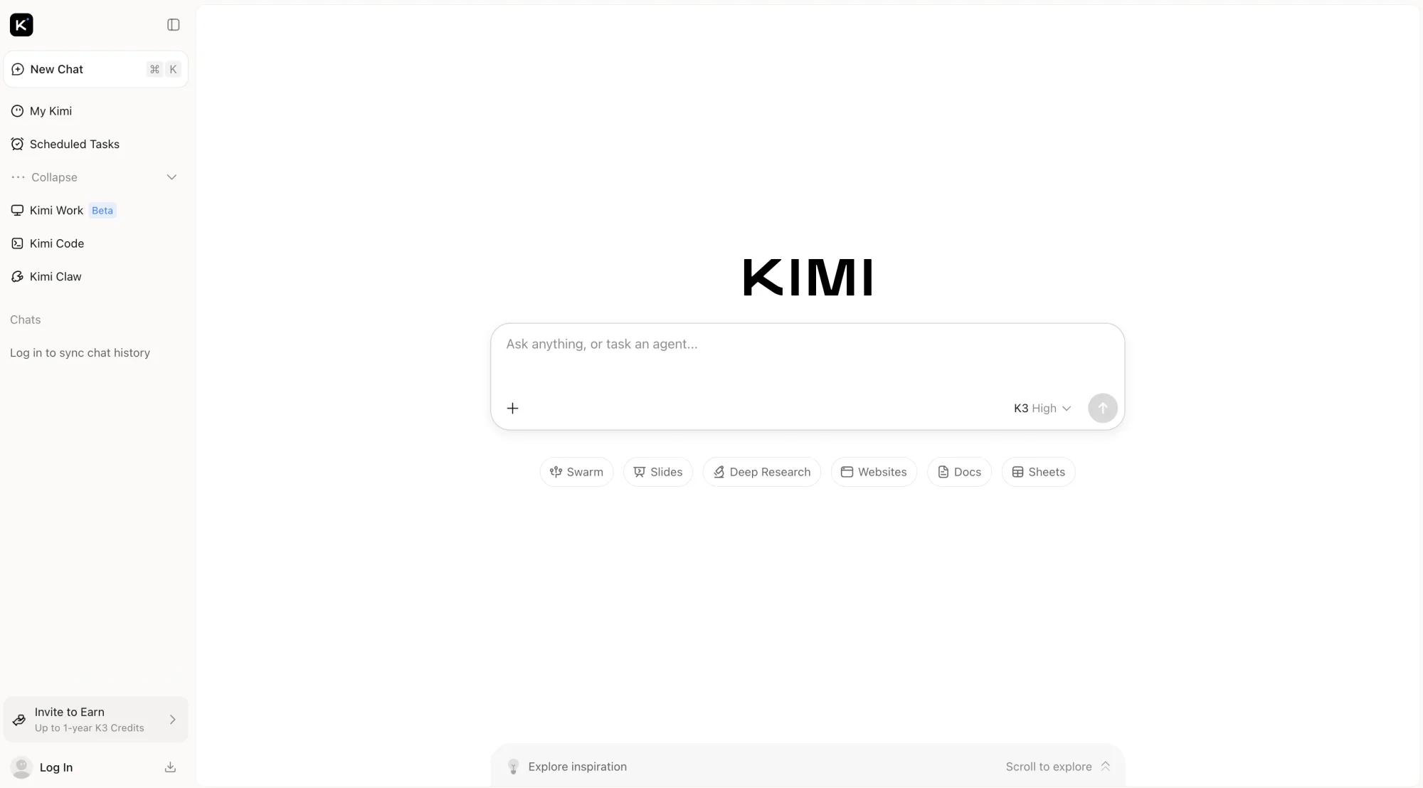 Kimi interface