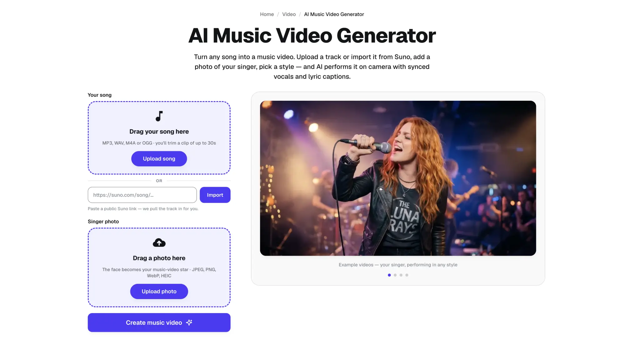 Overchat AI music video generator