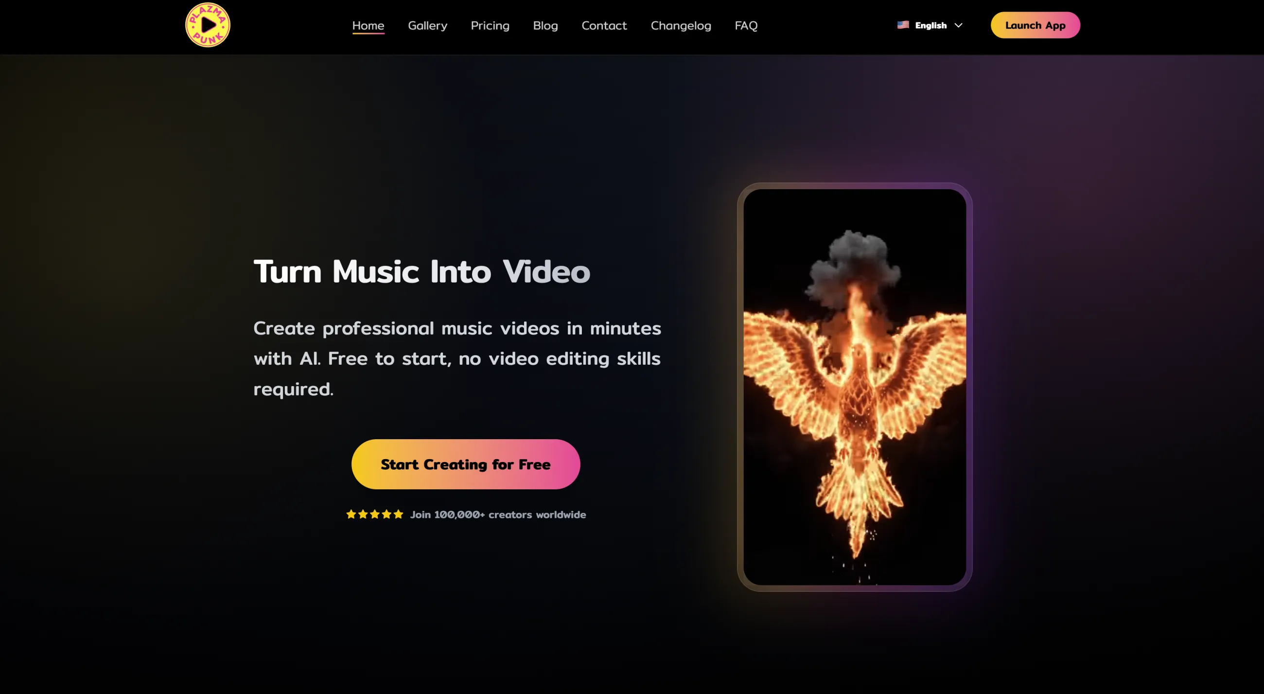 Plazmapunk AI music video generator