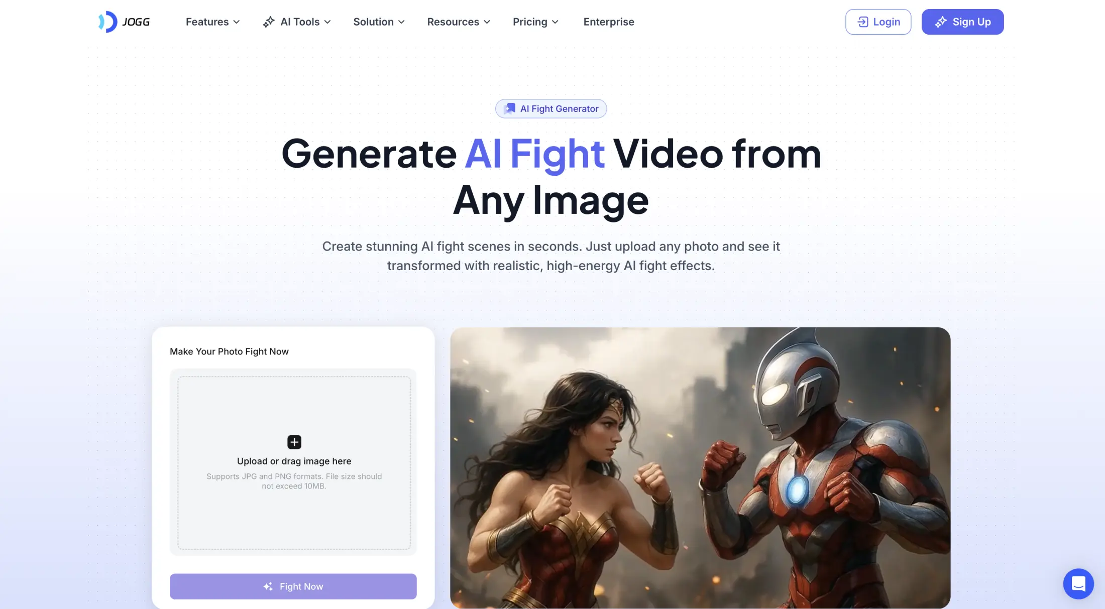JoggAI AI fight generator