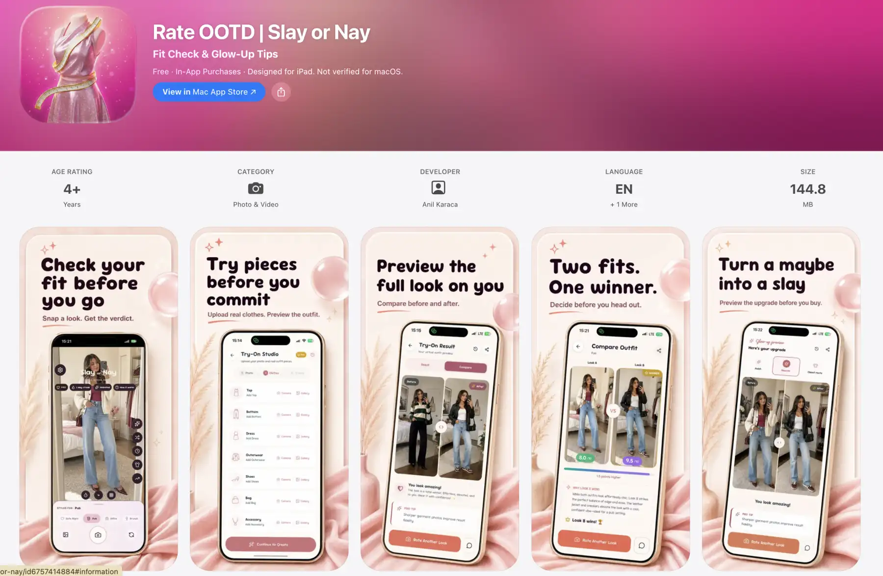 Slay or Nay app on the App Store