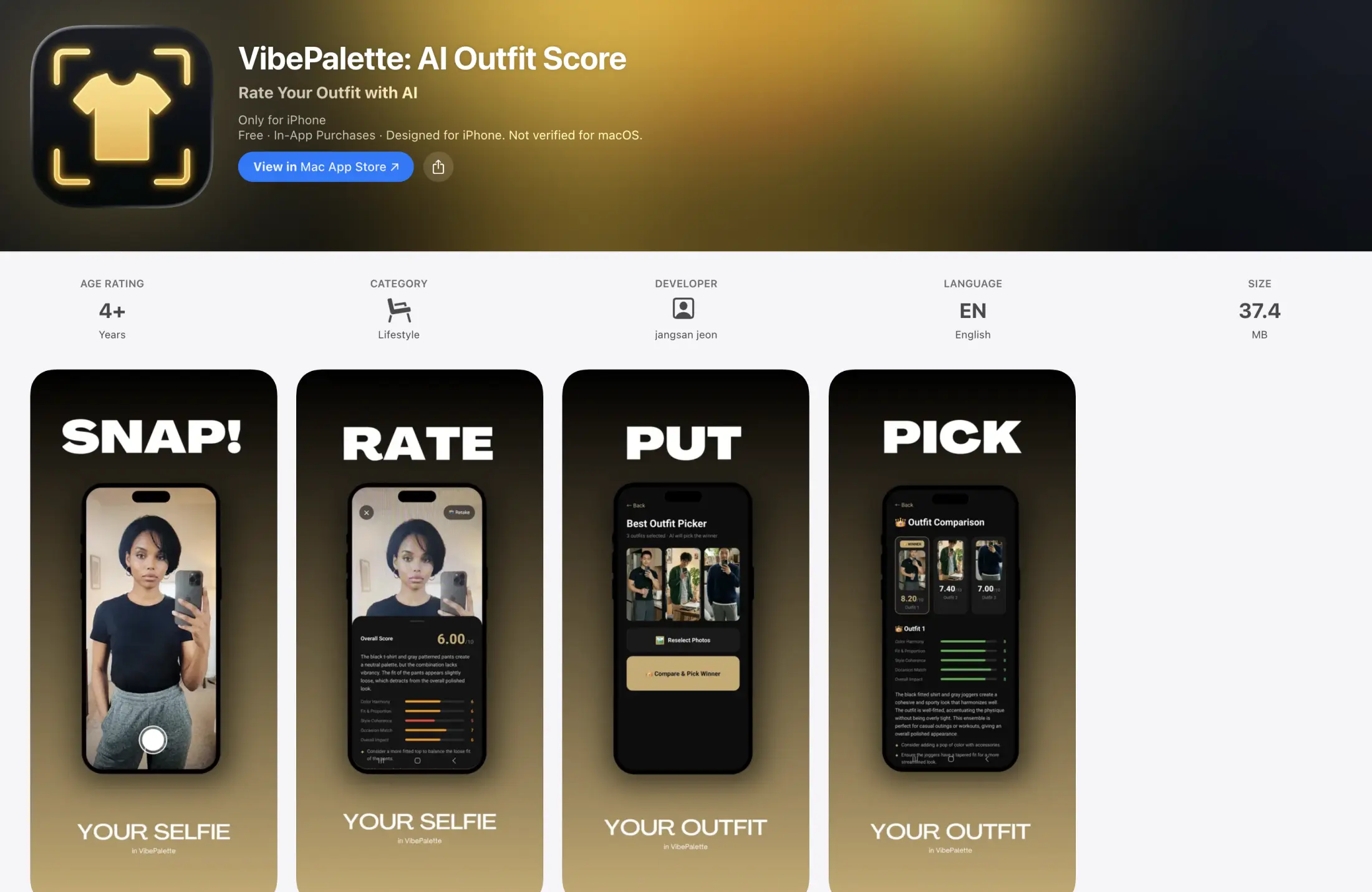 VibePalette app on the App Store