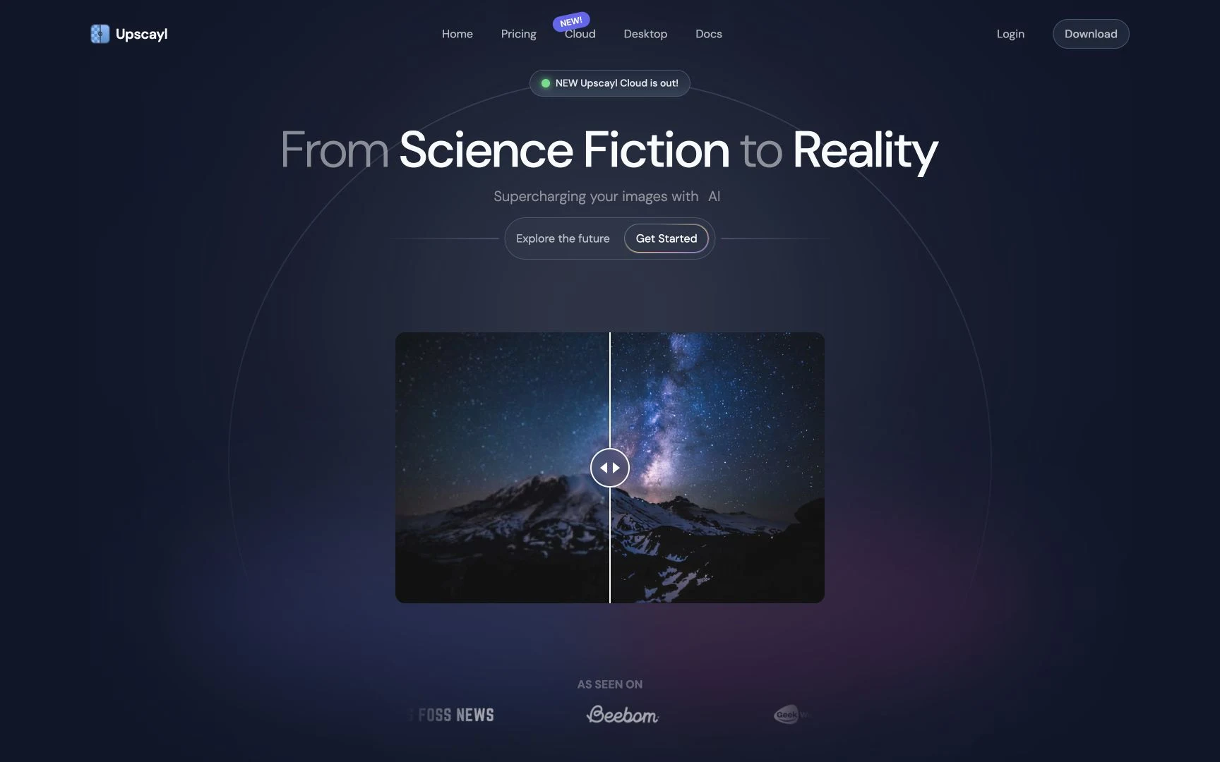 Upscayl free AI image upscaler homepage